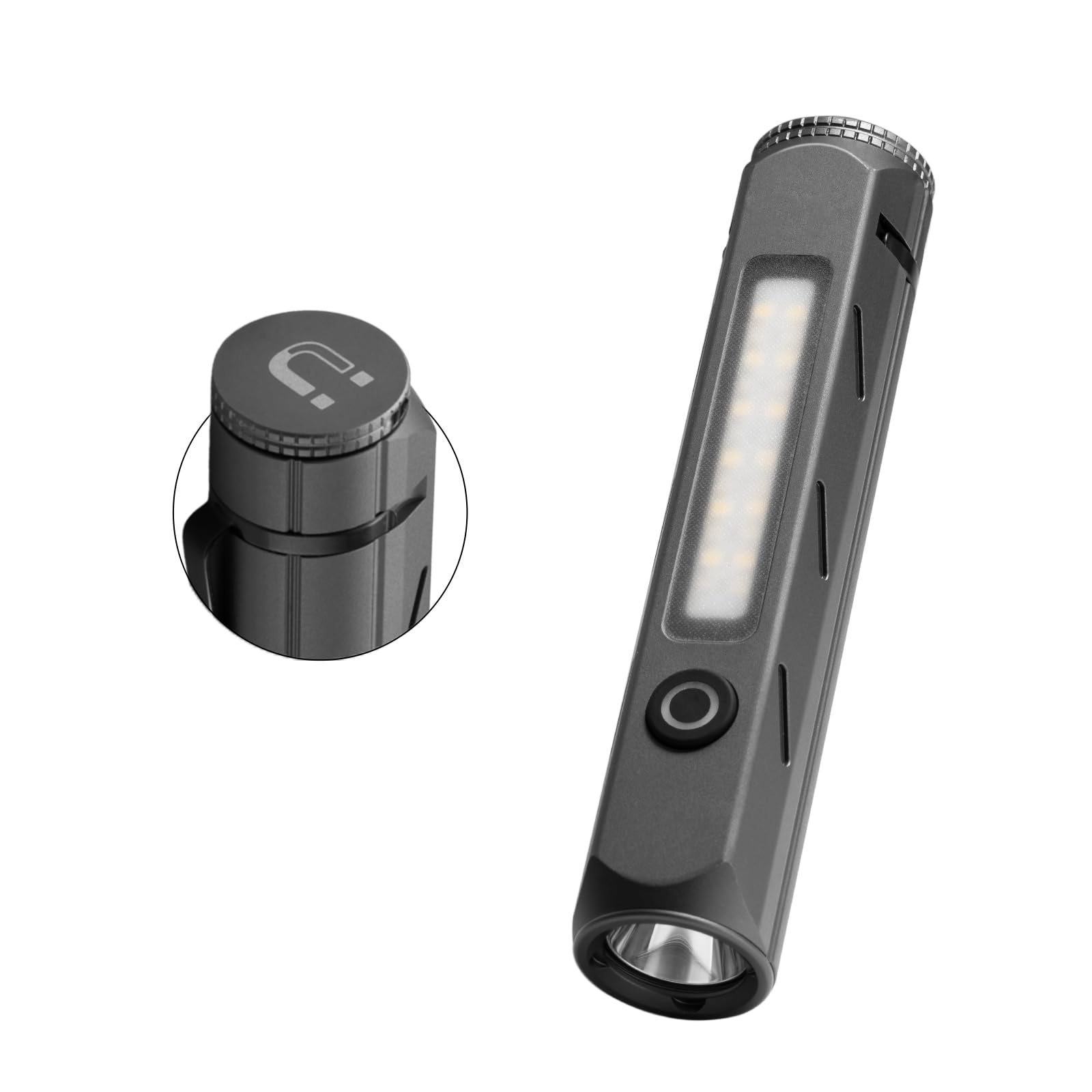 Aojudic Tactical Flashlight 3500Lm Dual Light With Magnetic Base - Ip68 Waterproof Rechargeable, Cob Side Light & Strobe For Camping, Cycling, Emergency (Usb-C)