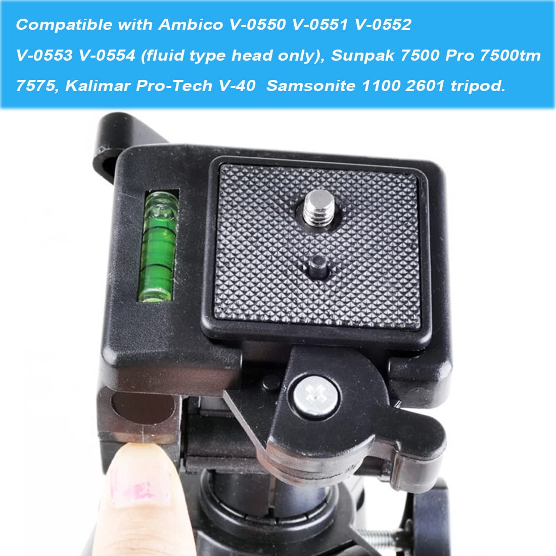 Ioualey 2 Pack 41Mm And 43Mm Tripod Quick Release Plate Camera Mounting Adapter, 2 Sizes Qr Plate Camera Tripod Ball Head Parts Replacement Compatible With Ambico Sunpak Kalimar Zomei Tripod Mount