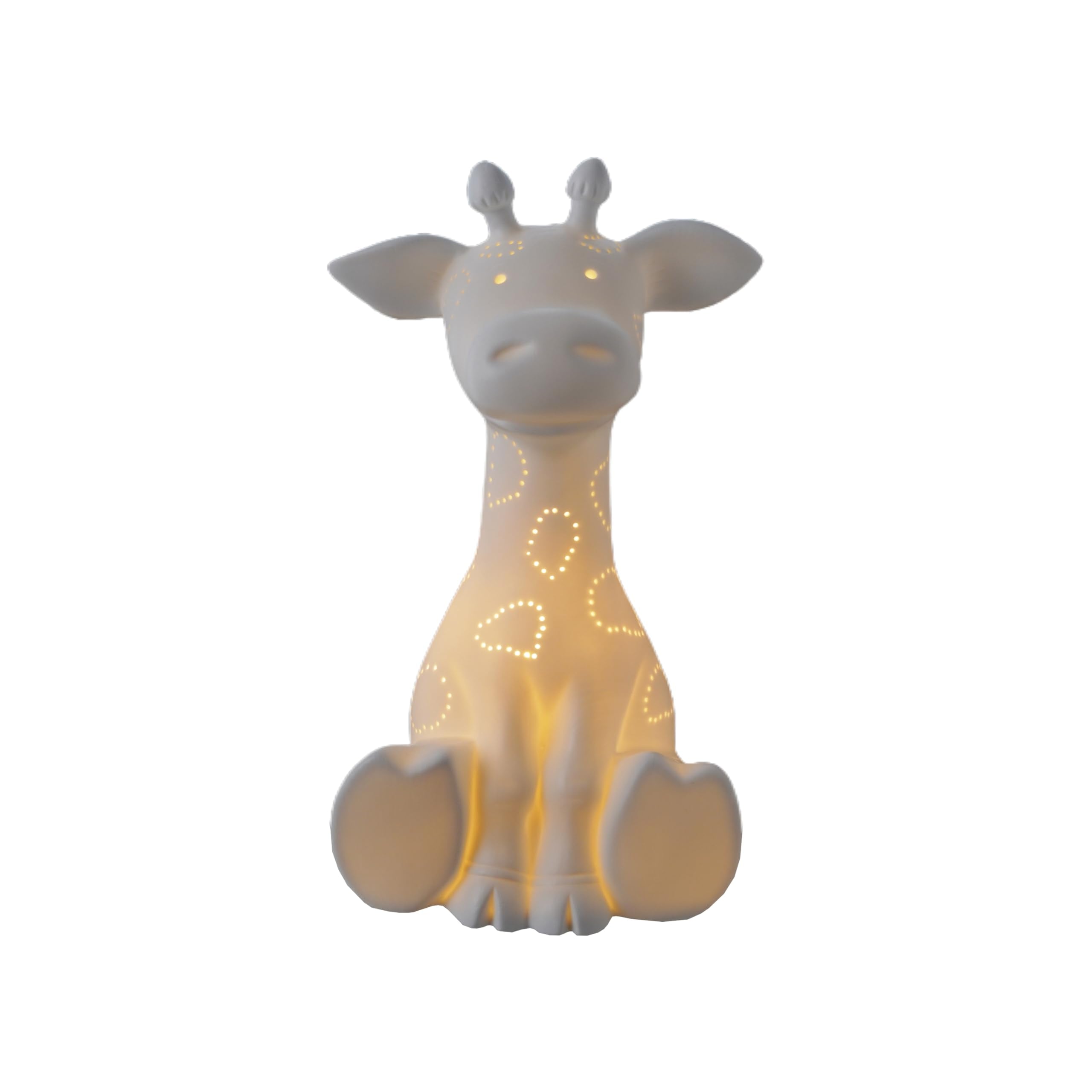 Creative Co-Op Stoare Giraffe Shaped Lamp With Inline Switch, Bisque White