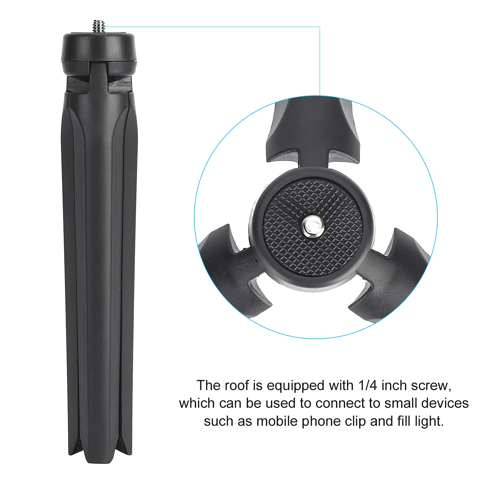 Byged Phone Camera Tripod,19Cm Adjustable Tripod Stand Portable Fill Light Desktop Tripod Mini Phone Bracket With 1/4'' Screw,For Phone Fill Light