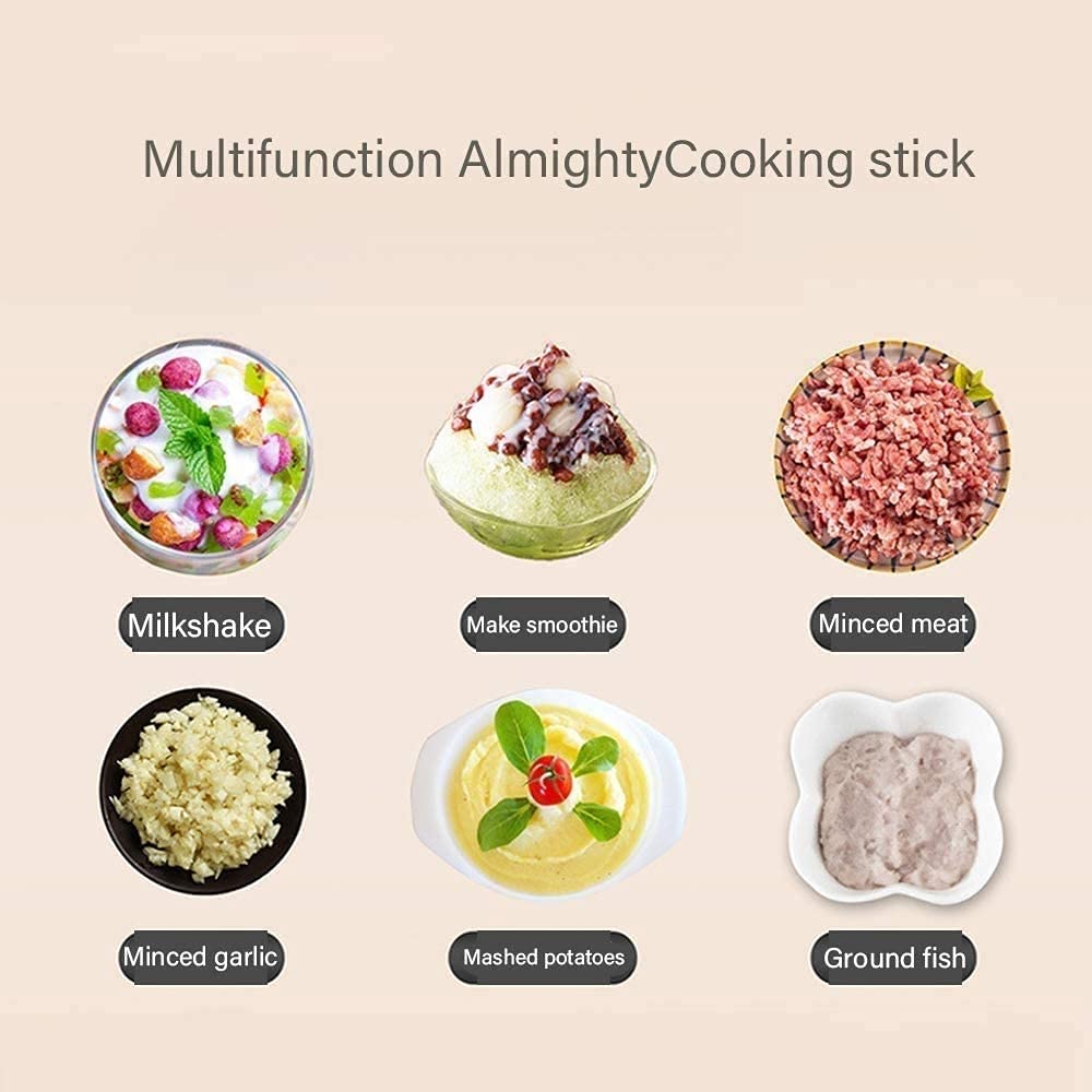 Kaabeto Hand Blender, 150 Watt 5-In-1 Immersion Multi-Purpose Stick Blender With Egg Whisk, With 500Ml Food Grinder, Bpa-, 600Ml Container,Smoothies, Sauces And Soups (White)