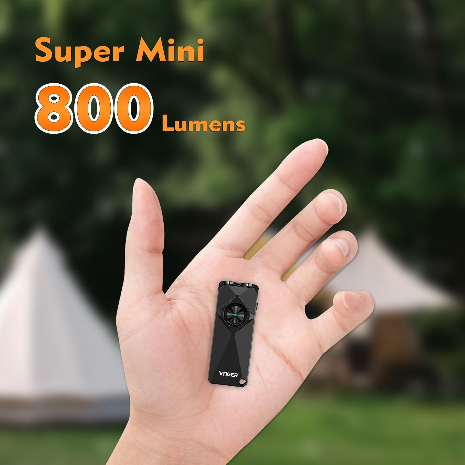 Vtiger K1 Keychain Flashlights, 800 Lumens Portable Flat Little Light,Usb Rechargeable Mini Pocket Edc Flashlight With Clip,Compact Led Keyring Lights With Magnet For Everyday Carry,Camping,Emergency