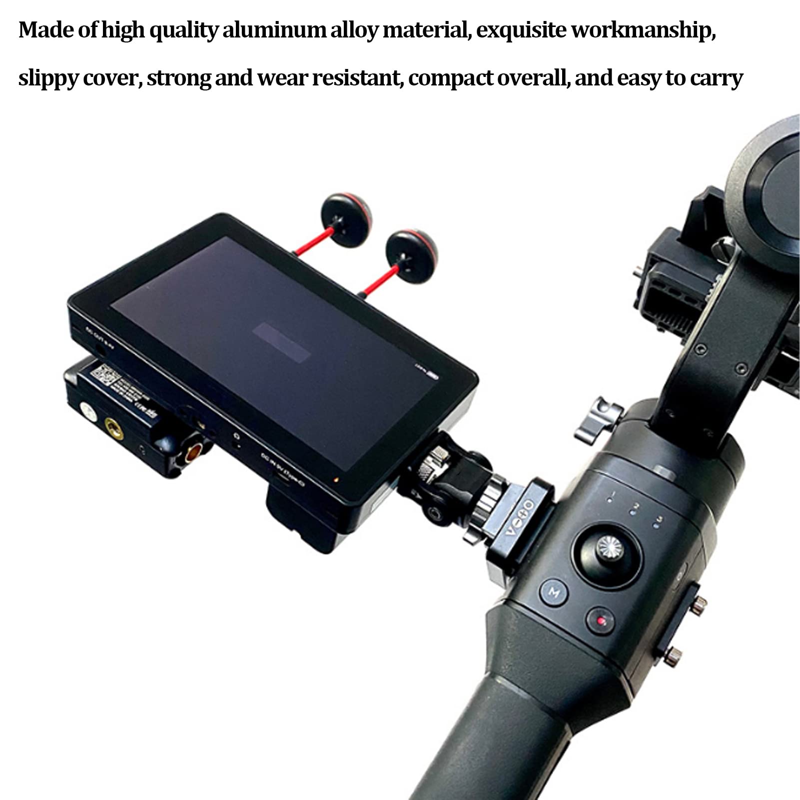 Mbeysaq Rabbit Cage Monitor Stabilizer With 1/4In Screw, Slr Camera Accessory, Quick Release Bracket, 180° Universal Mount, Black Aluminum Alloy, Easy To Carry