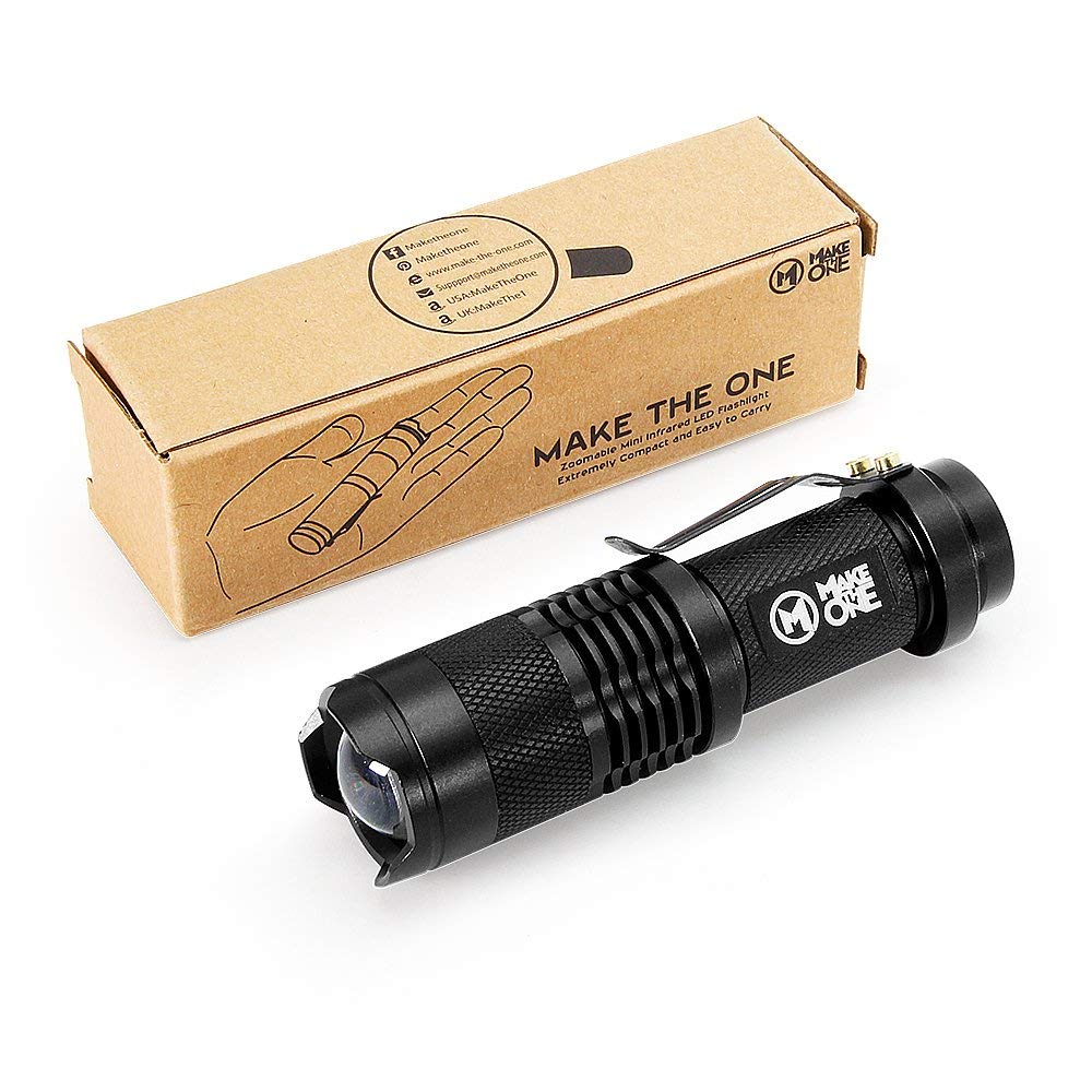 Maketheone Ir Torch 3 Watt 850Nm Infrared Light Night Vision Flashlight Torch - Infrared Light Is Invisible To Human Eyes - To Be Used With Night Vision Device (Not Include Battery)
