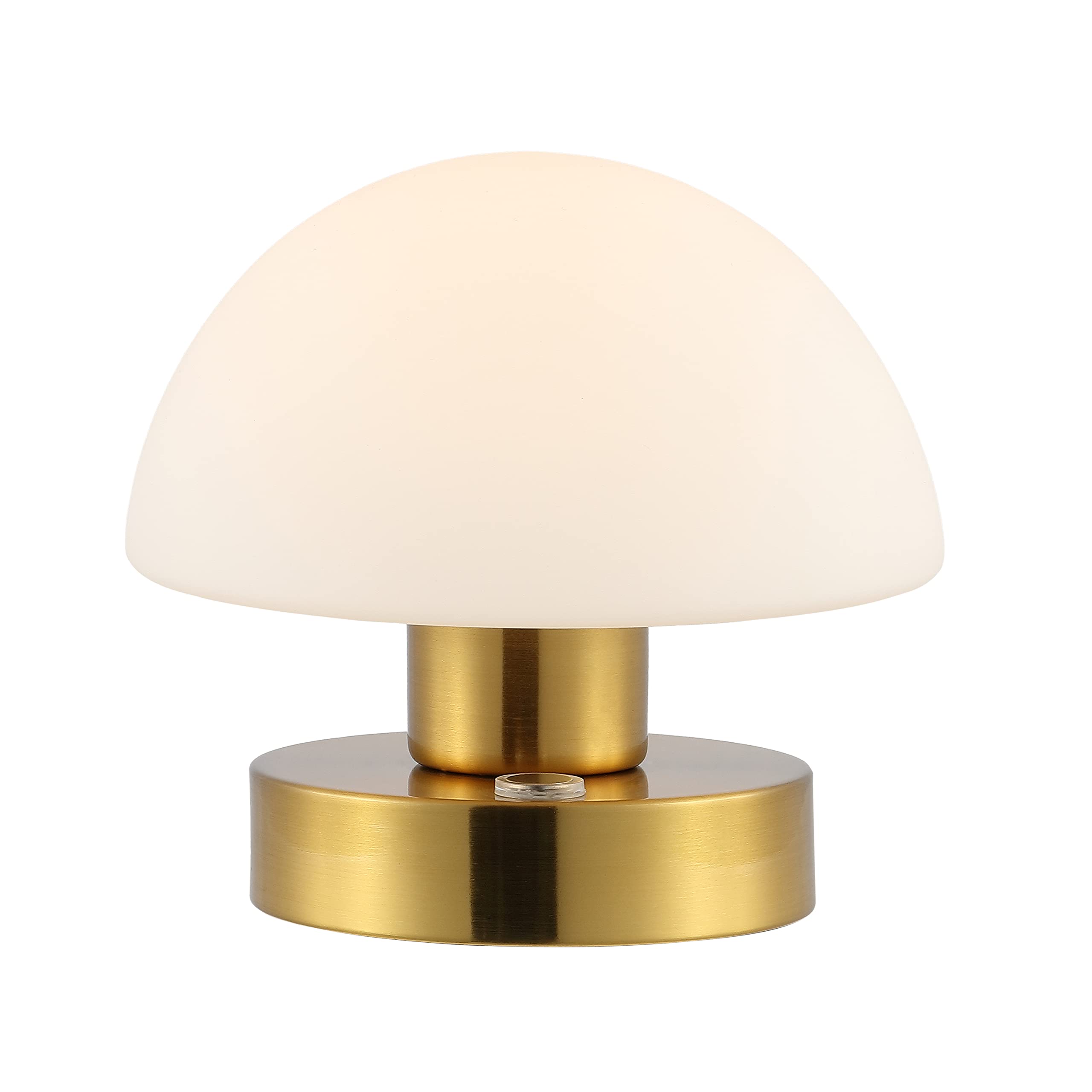 Jonathan Y Jyl7113C Zoe 5.75" Modern Minimalist Iron Rechargeable Integrated Led Table Lamp Contemporary Bedside Desk Nightstand Lamp For Bedroom Living Room Office, Brass Gold/White