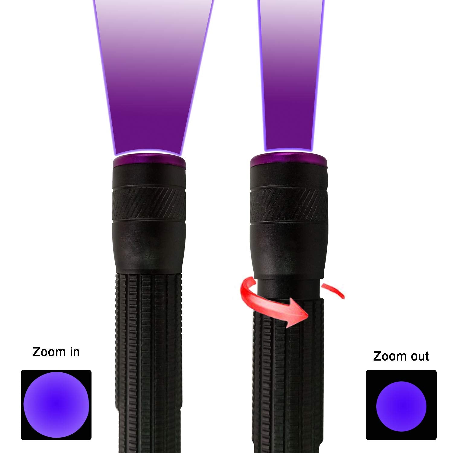 Aventik D Edison Design Power 365Nm Zoomable Pen Light (2Pc 365Nm Black)