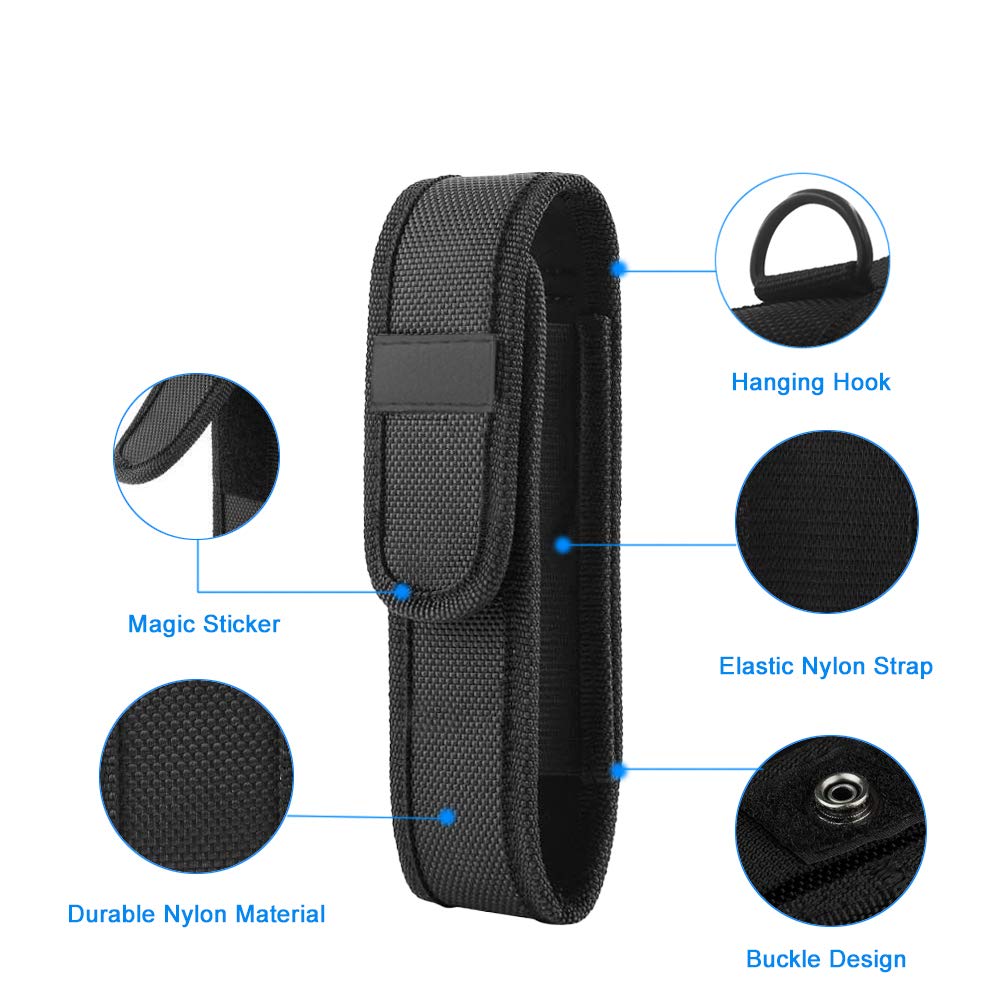 Hisonde 4-Pack Flashlight Holster Carry Case Holder For 5"-7" Flash Light