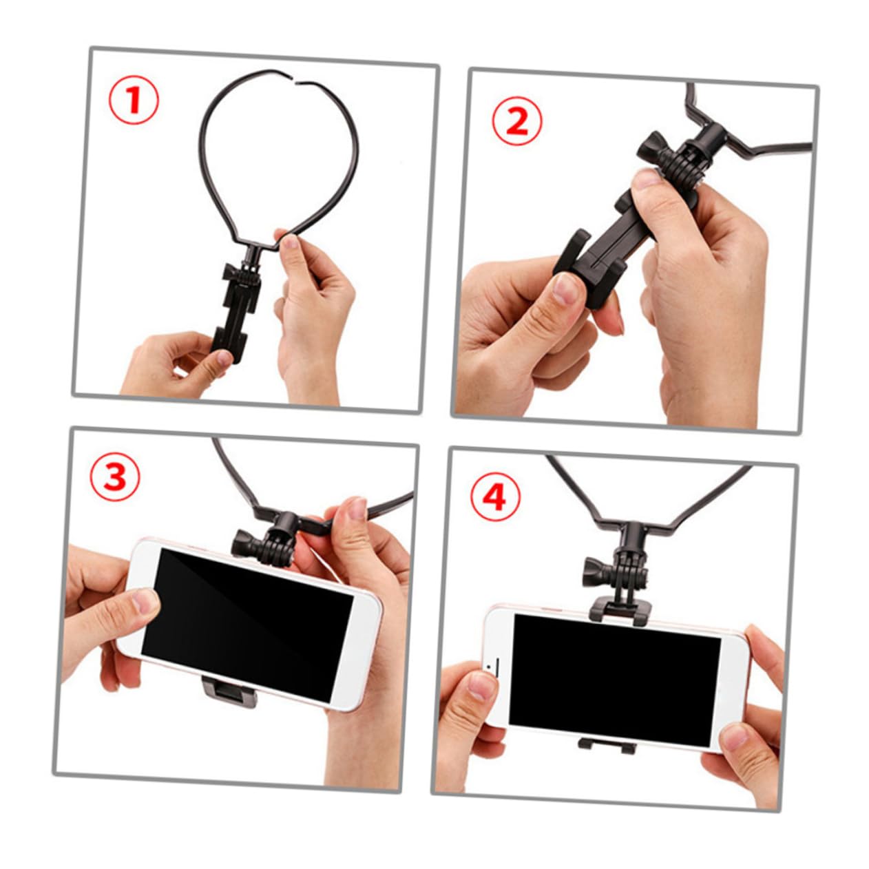 Homsfou Collar Neck-Hanging Selfie Video Stabilizer Cell Phone Stand Selfie Neck Holder Mount For Neck Hanging Mobile Holder Hands Neck Mount Neck Hanging Stabilizer Abs