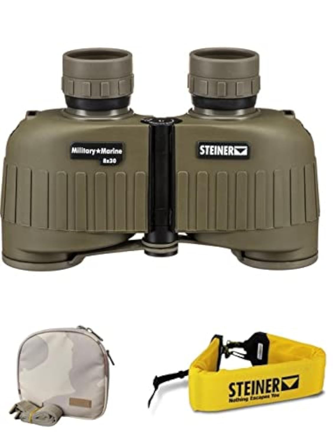 Steiner Binoculars Steiner 8X30 Military Marine Binoculars + Float Strap & Premium Camo Case