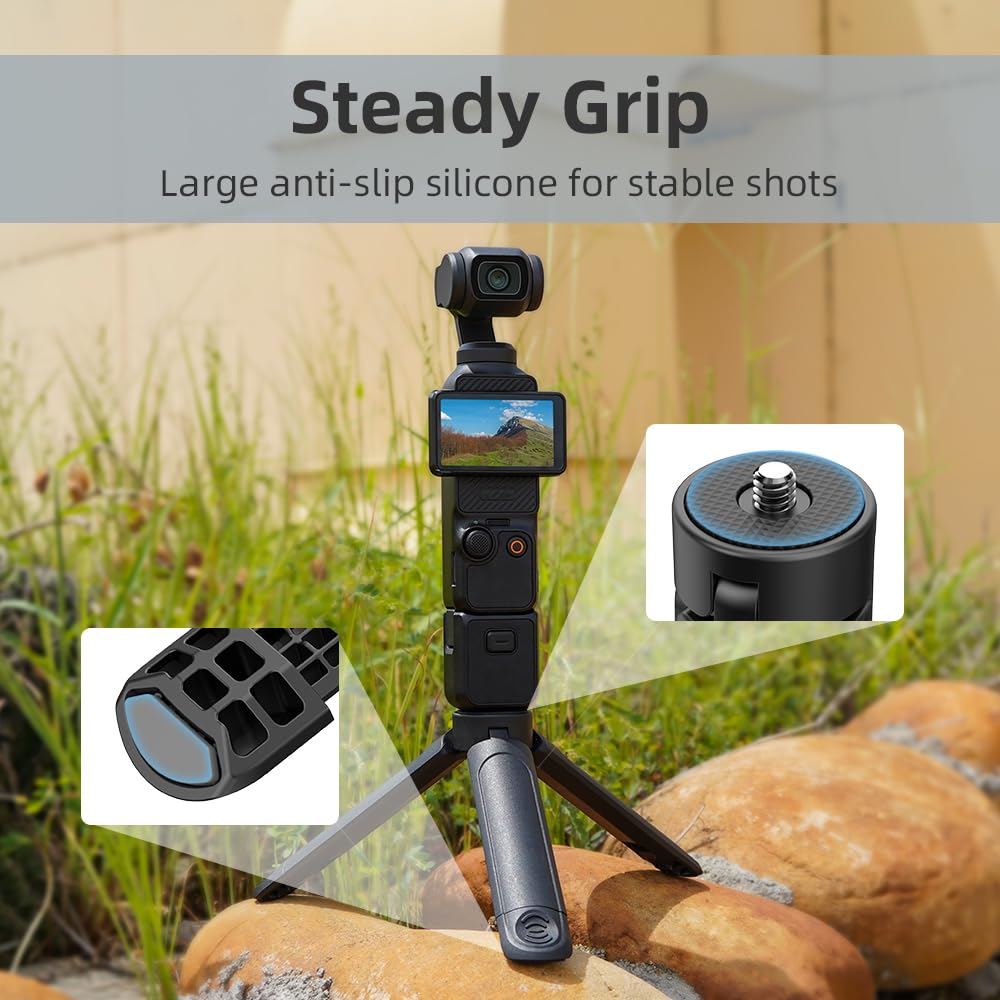 Capart Mini Tripod For Dji Osmo Action 4 3 2 Pocket 3 2 Insta360 X4 X3 X2 One Go 3 3S Go Pro Hero 12 11 10 9, Action Camera And Dsl Camera Webcam Phone Fill Light Microphone Mini Tripod