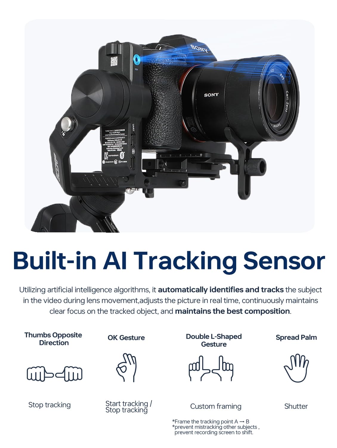 Feiyutech [Official] Scorp Mini-2 All In One 3-Axis Camera Stabilizer,Built-In Ai Track Sensor Handheld Gimbal For Sony A7Iii,Canon R6,Nikon Z30,Fujifilm,Gopro11/12,Iphone 15 14Pro,Samsung,Max 2.65Lb