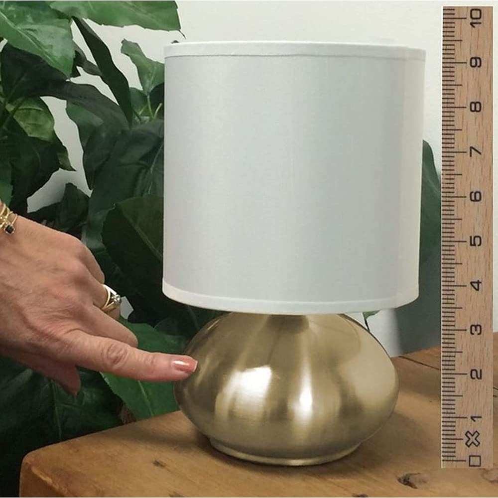 Catalina Lighting 18581-001 Transitional Matching Small Touch Lamp Set, Led Bulb Not Included, 9.25" Antique Brass, Set Of 2