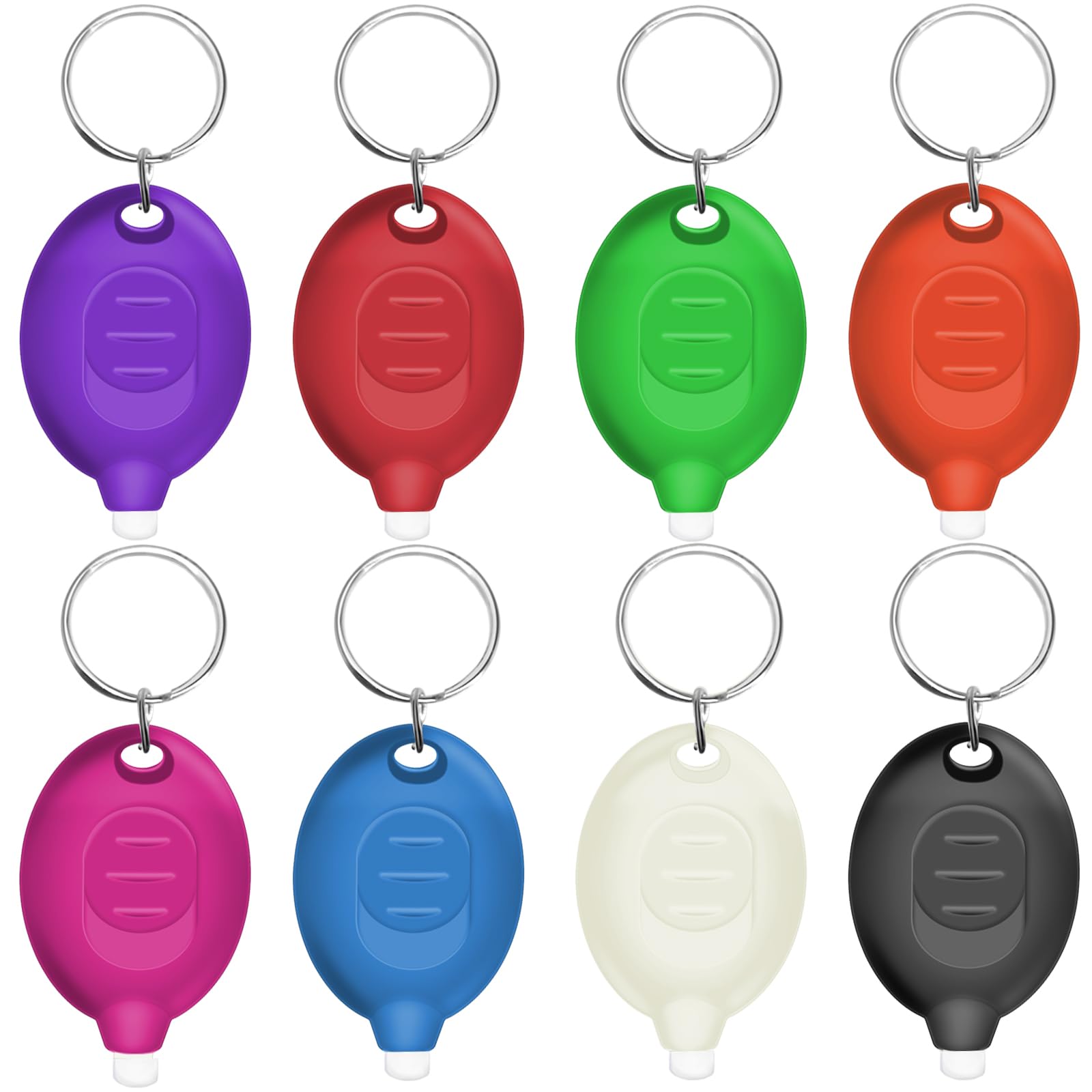 Daemson Mini Led Keychain Flashlight, Ultra Bright Tiny Flashlight, Small Keychain Flashlight White Light, Micro Pocket Key Ring Led Flashlight For Emergency Lighting - Multicolor Shell (8Pcs)