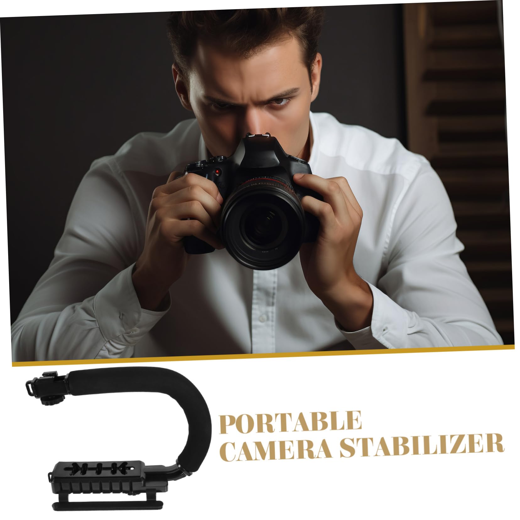 Artibetter Action Camera Stabilizer Gimbal Stabilizer Phone Holder Dslr Accessory Lightweight Portable U- Handheld C- Bracket