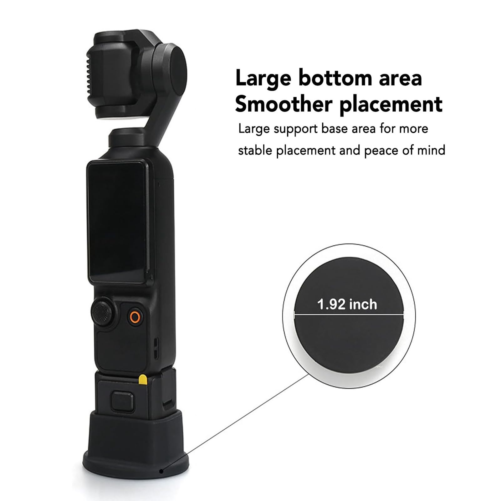 Gowenic Silicone Stabilizer Base For Osmo Pocket 3, Non Slip Desktop Camera Holder With Stable Stand Base, Charging And Video Playback Stand Base, Black