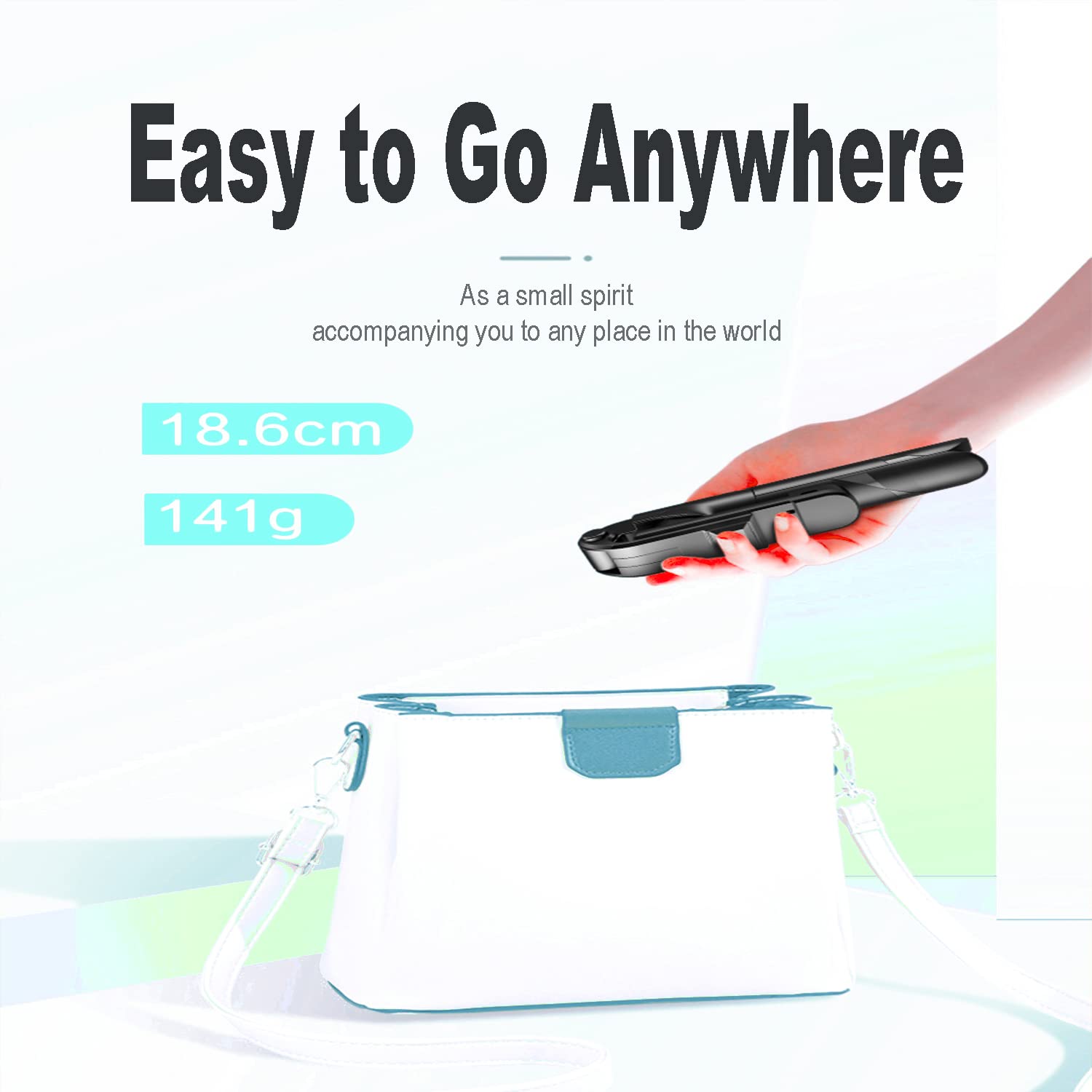 Insfeel Selfie Stick Tripod With Remote - Portable Bluetooth Travel Cell Phone Stand Compatible For Iphone 14/13/12/11 Pro/Xs Max/Xs/Xr/X/8/7, Samsung Galaxy, Android Smartphone (S-Black)