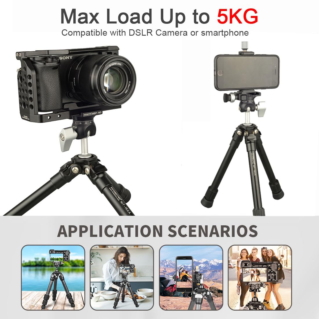 Dekeenstar Mbp-19D Arca Swiss Tripod Head Mini Panoramic Ball Head Camear Tripod Mount With Panoramic Clamp And 1/4 Thread For Tripod/Camera/Cell Phone/Light Stand
