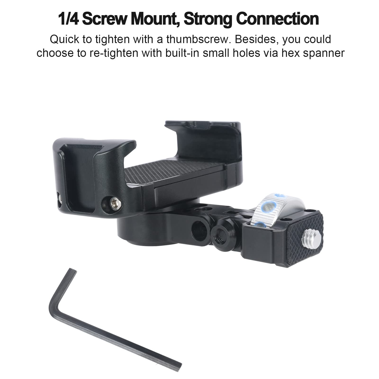 Niceyrig Pro Phone Holder With 1/4 Mount 360 Degree Rotation And 180 Degree Tilt For Dslr And Mirrorless, Cinema Camera, Camcorder Cage Rig - 519