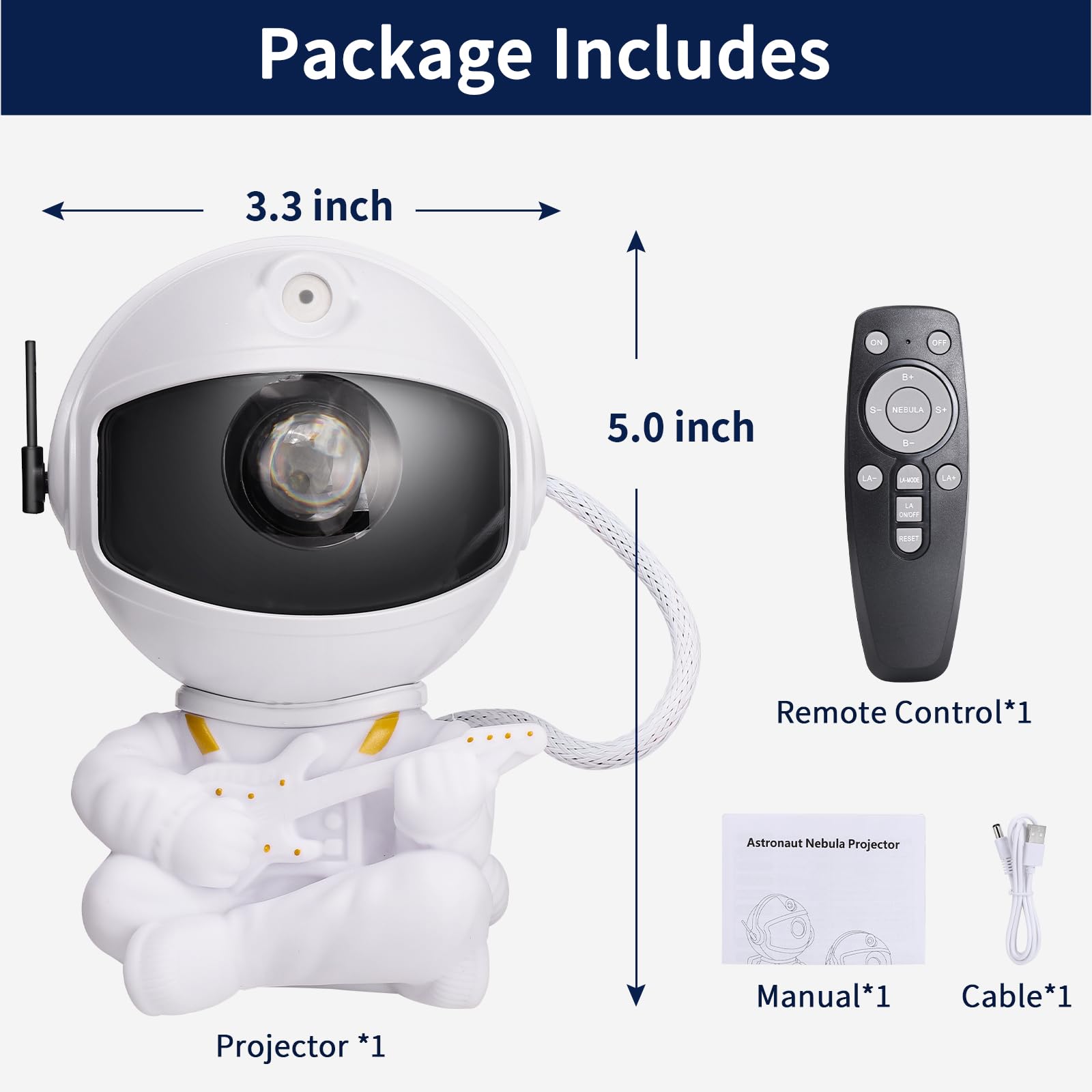 Muaosky Galaxy Projector Multiple Nebula Modes, Star Projector Galaxy Light With Remote Control, Galaxy Light Projector For Bedroom, Astronaut Projector For Kids, Ceiling, Room Decor,White