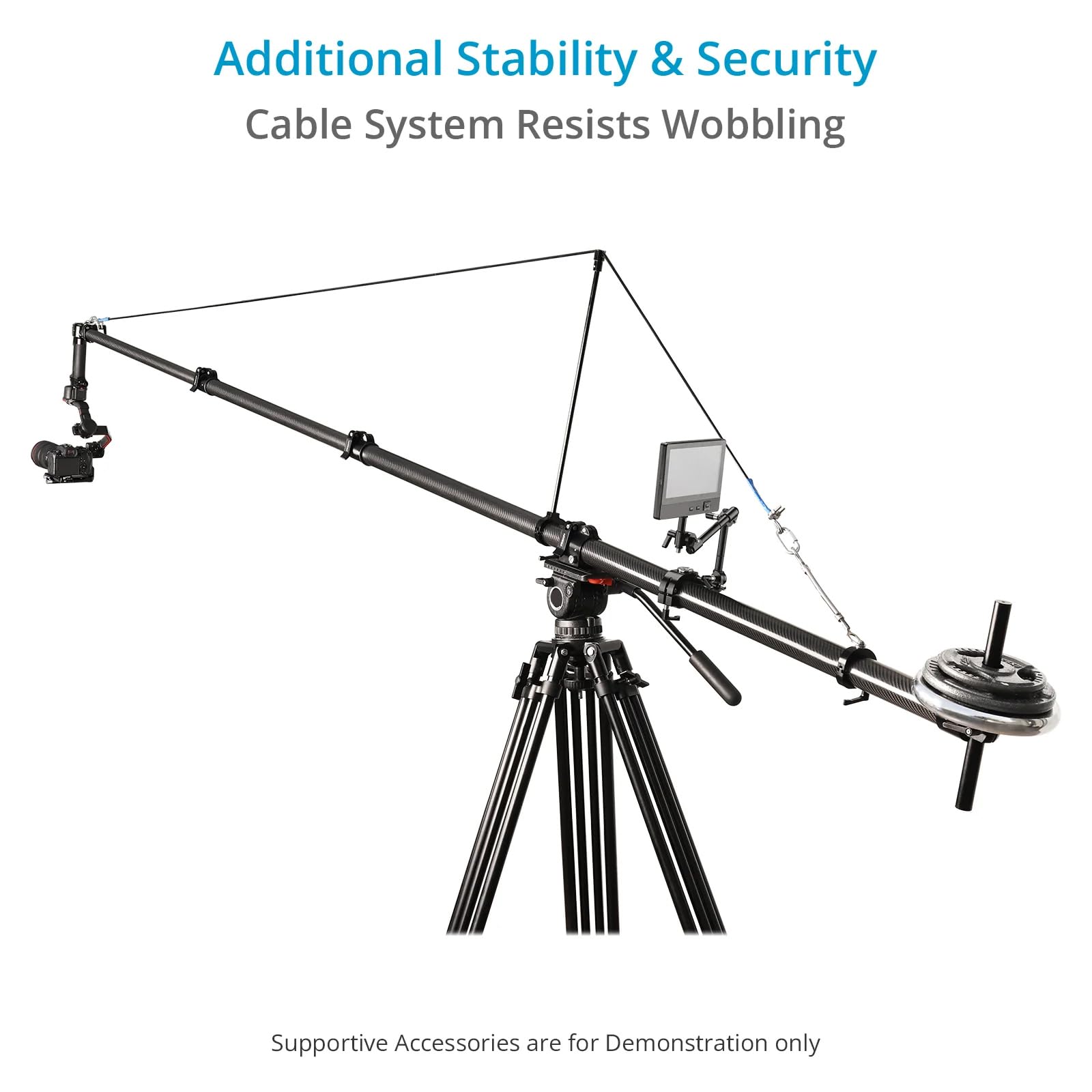 Proaim Fly-Master 13' Telescopic Carbon Fiber Jib Crane For Single-Handed Camera Gimbals.Extends To 13'. Payload Up To 6.8Kg/15Lb. (Jb-Flms-01)