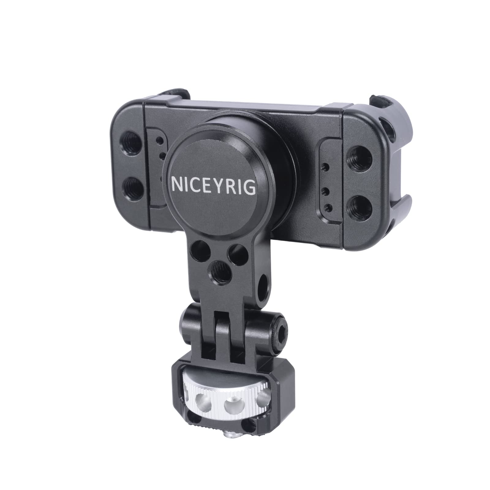 Niceyrig Pro Phone Holder With 1/4 Mount 360 Degree Rotation And 180 Degree Tilt For Dslr And Mirrorless, Cinema Camera, Camcorder Cage Rig - 519