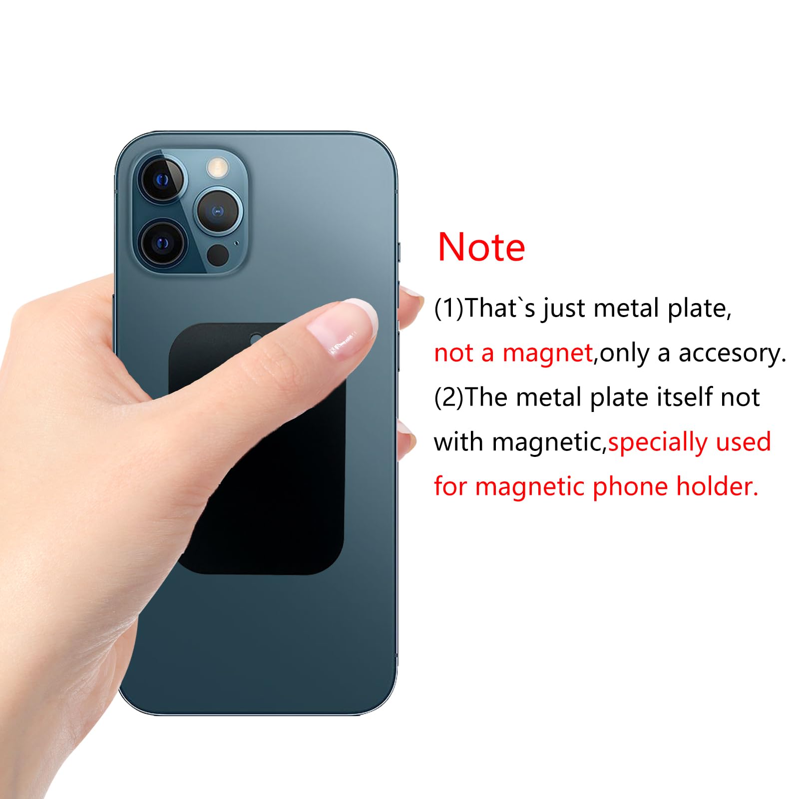 Gdminlo Mount Metal Plate（4Pack） For Magnetic Car Mount Phone Holder With Full Adhesive For Phone Magnet, （2 Rectangle And 2 Round）