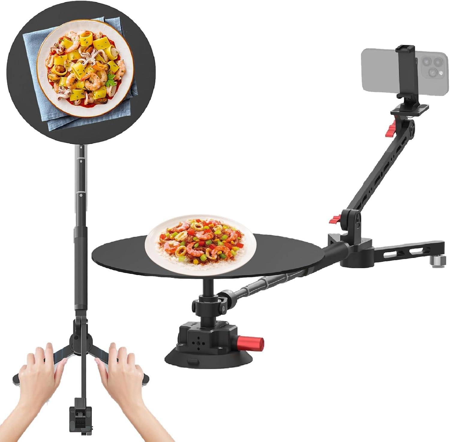 Drmoxin 360 Video Rotating Platform Kit,Adjustable Panoramic Rotating Shooting Stage Professional Video Stabilizers Video Rotating Platform For Filmmakers Videographers