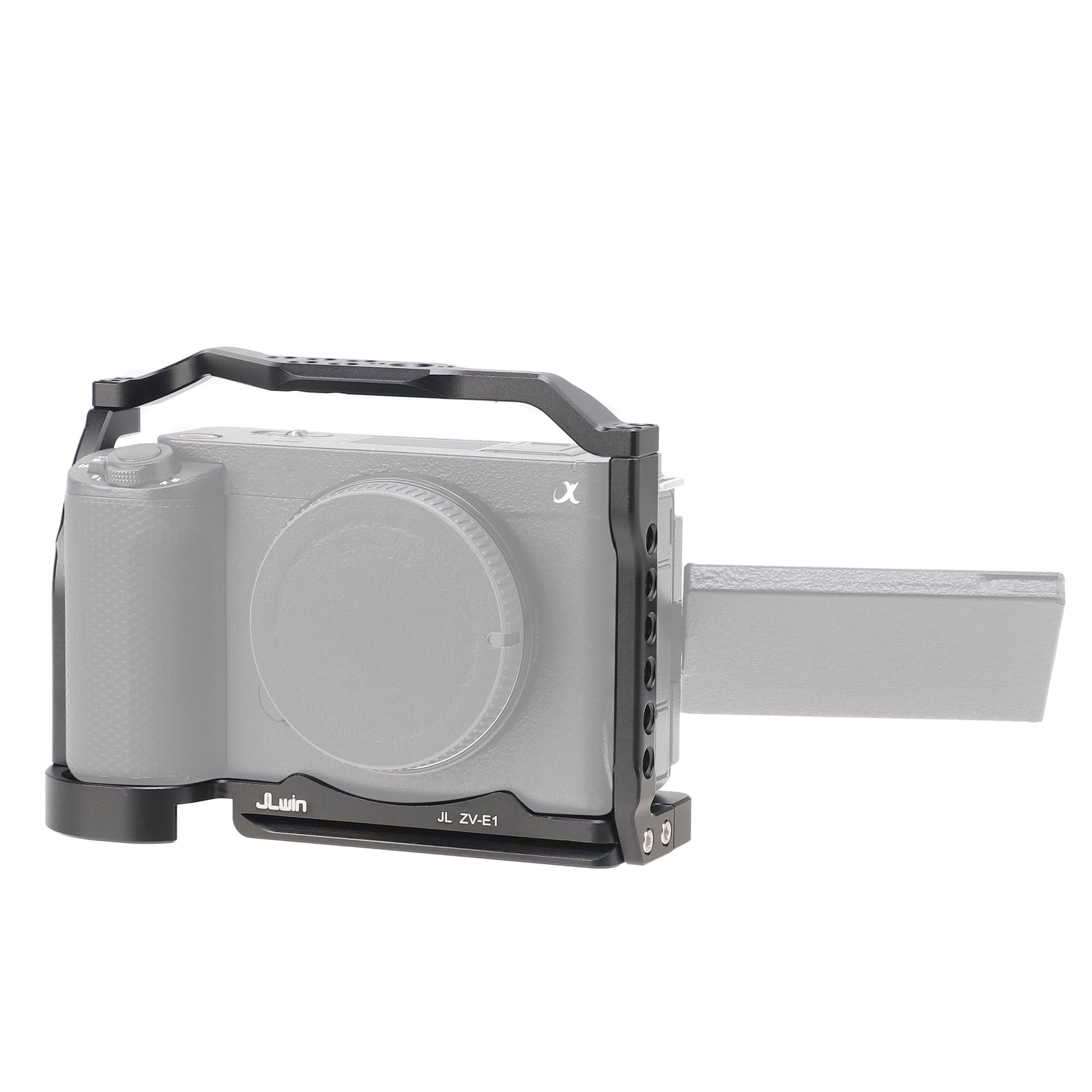 Focusfoto Camera Cage For Sony Zv-E1 Camera, Aluminium Video Vlogging Stabilizer Rig With Nato Rail, 1/4"-20 Screw Mount, 3/8"-16 Locating Pin For Arri Grip, Quick Release Plate For Arca-Swiss Tripod