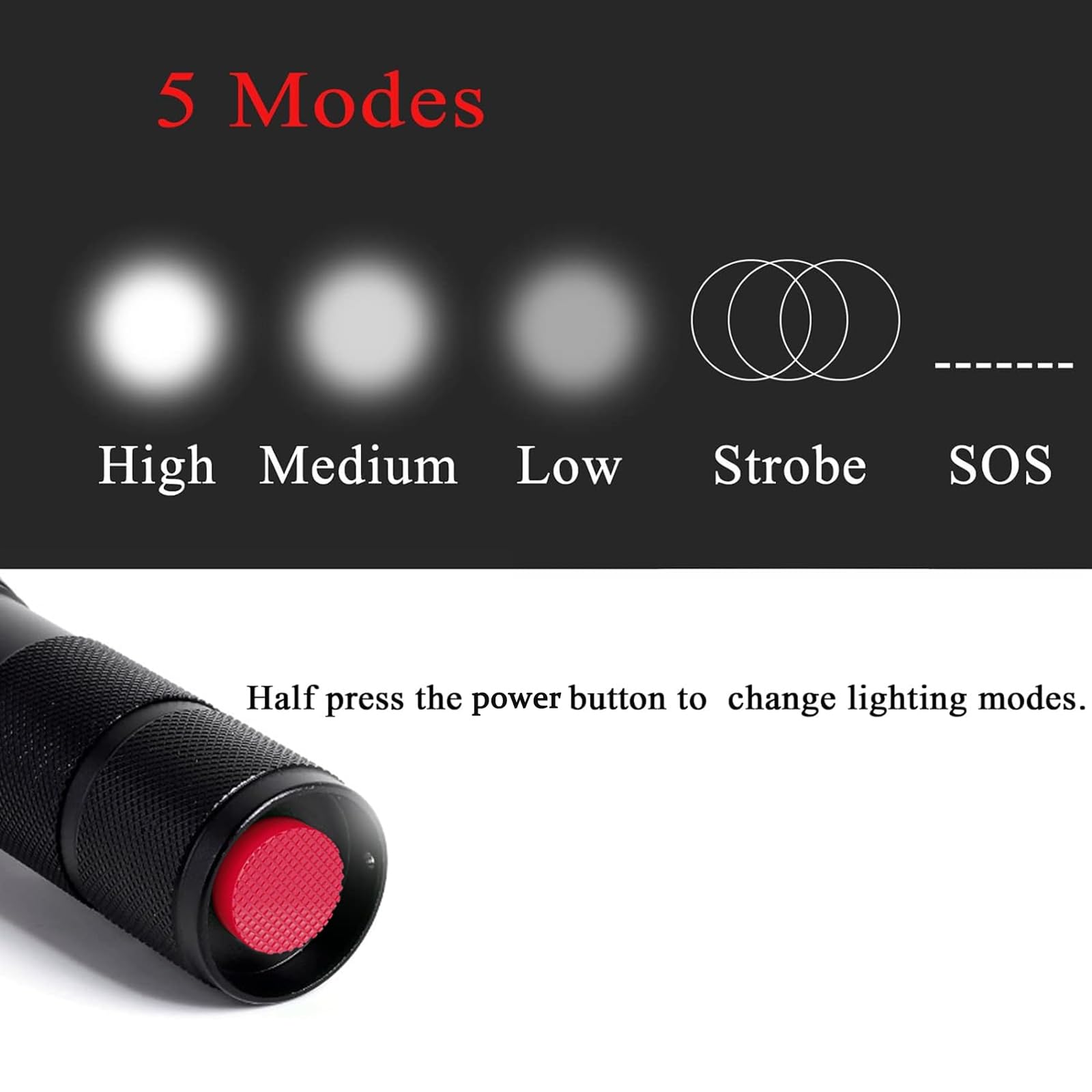 Xysrz Bright Tactical Flashlight 5 Modes Zoomable Portable Edc Flashlight Handheld Flashlight For Camping Hiking Emergency, 4 Pack