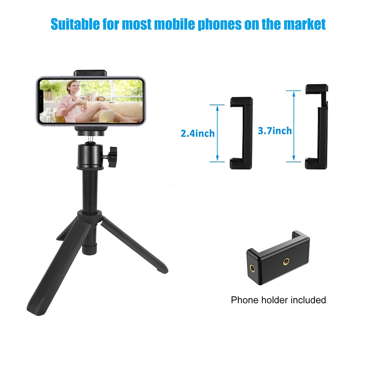 Khazylorr Webcam Tripod For Desk, Mini Tripod For Webcam Extendable Small Tripods For Camera 5 Levels Adjustment 360 Swivel, Desktop Webcam Stand For Logitech Webcams Iphone Samsung And Action Camera