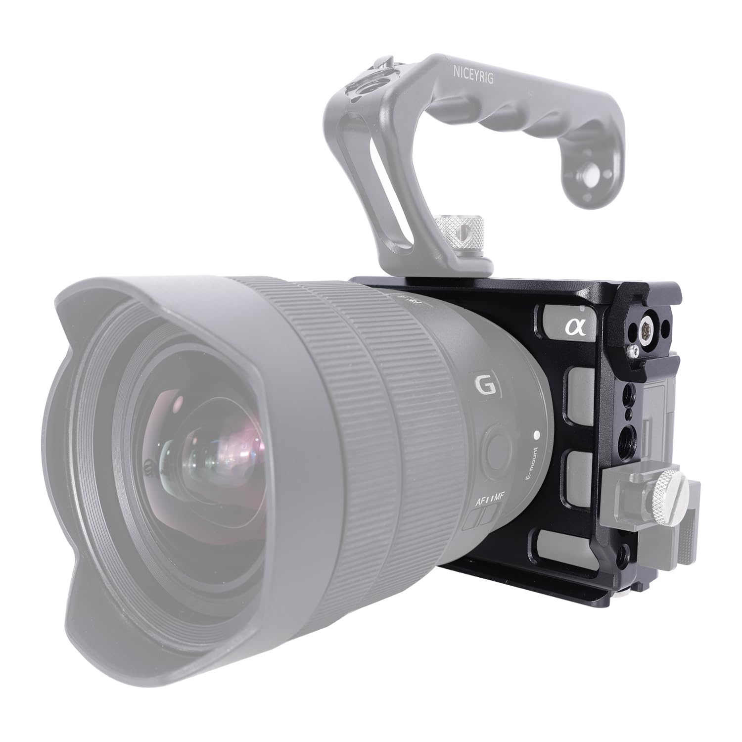 Niceyrig Zv-E1 Cage Kit Full Metal With Grip, Additional Cold Shoe Base For Sony Alpha Zv-E1 Mirrorless Vlog Camera - 560