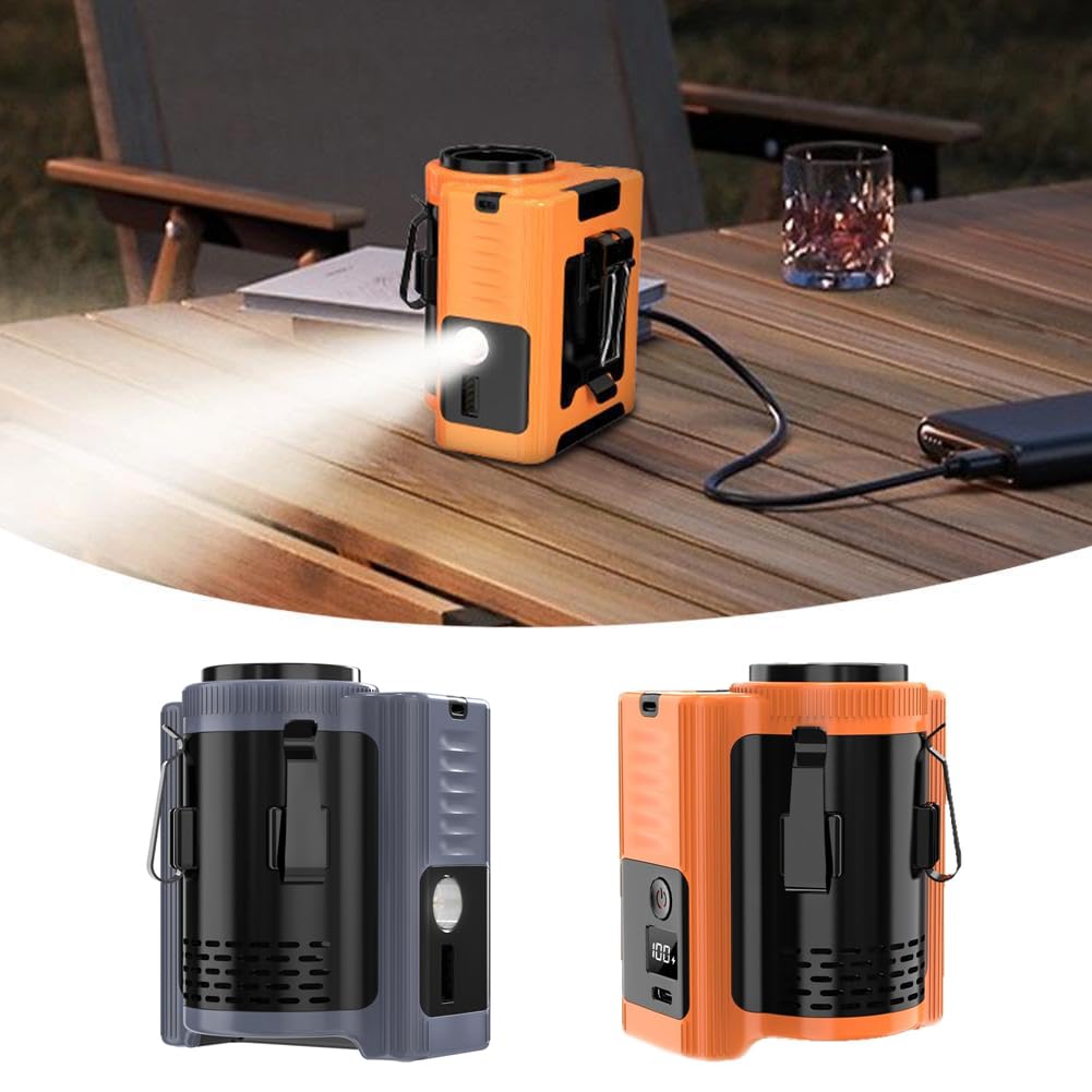 Portable Fan With Led Light, 10000Mah Rechargeable Battery, 5 Speeds Ultra-Strong Airflow Wearable