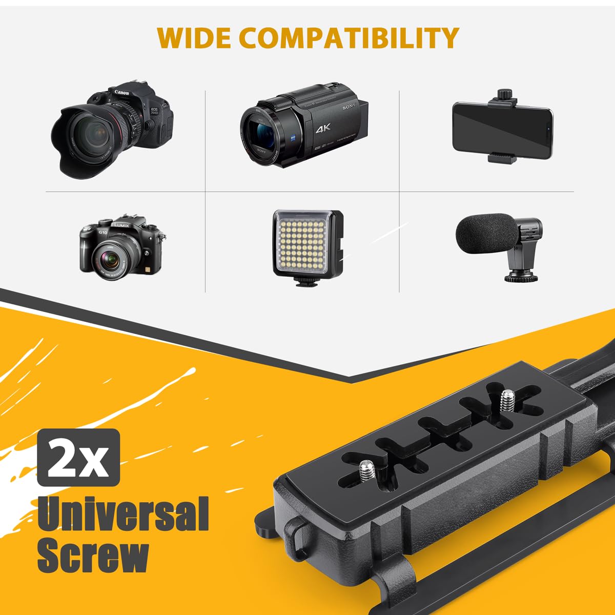 Neotter Handheld Stabilizer, Video Action Stabilizing Handle Grip With Cold Shoe Mount For All Camera Camcorder Dslr