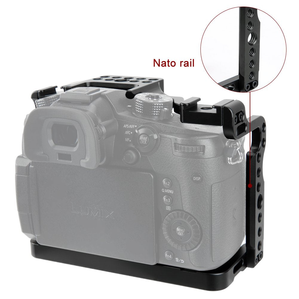 Niceyrig Cage For Panasonic Lumix G9/Gh5Ii/Gh5/Gh5S, With Nato Rail Cold Shoe - 349