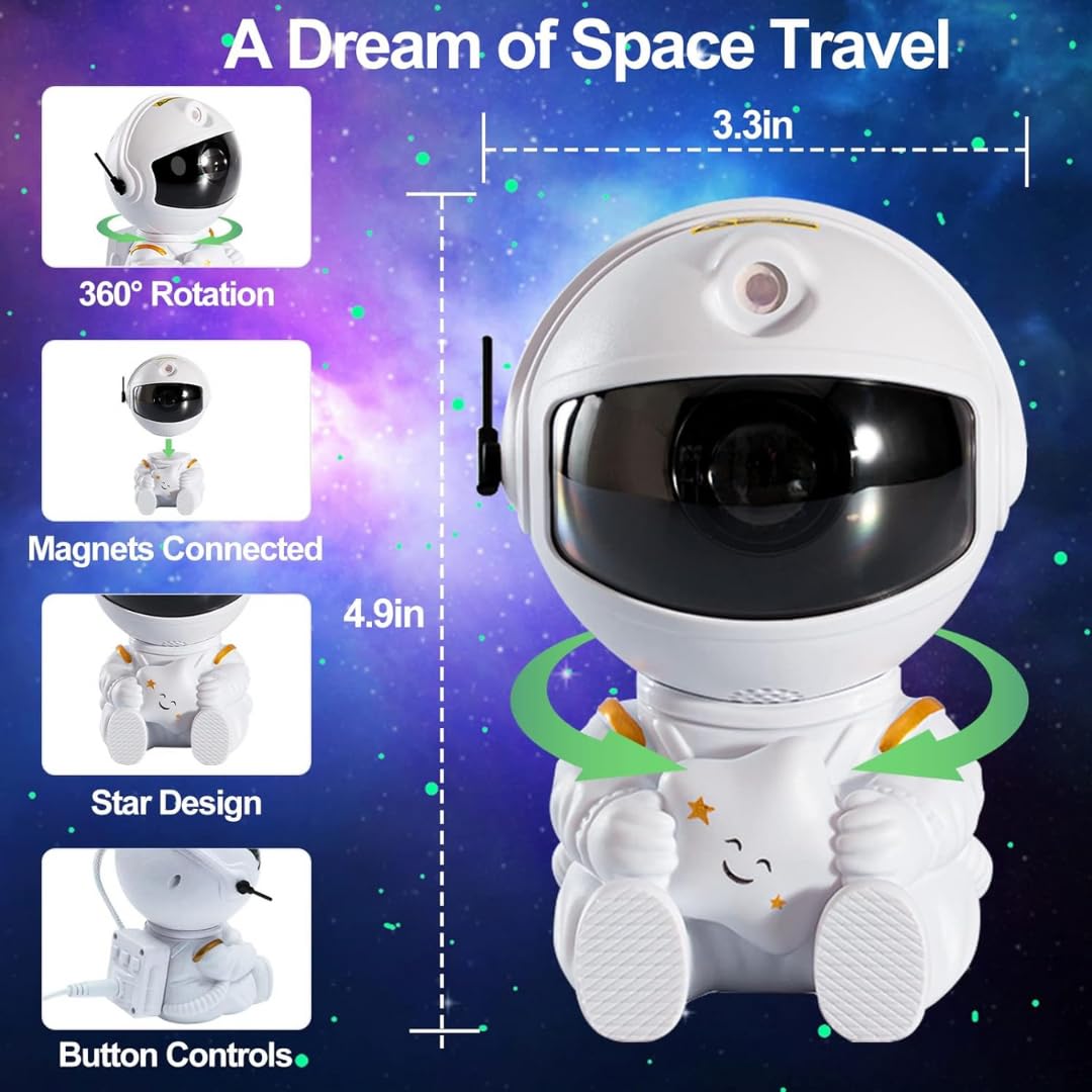 Trendylis Astronaut Galaxy Night Light Projector - 2Nd Generation Space Buddy Projector Star Nebula Ceiling Led Lamp With Timer And Remote -  For Kids, Adults, Birthdays And Valentine'S Day