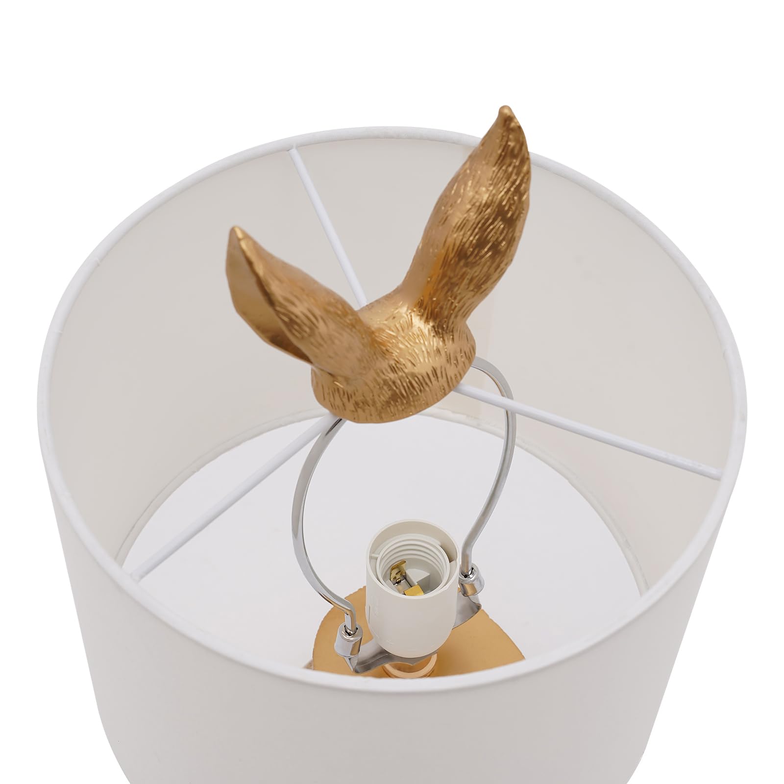 Snkourin Cute Rabbit Table Lamp, Creative Bunny Desk Light Bedside Lamp With E27 Bulb, Light Decoration Led Nightlight For Office, Living Room, Reading