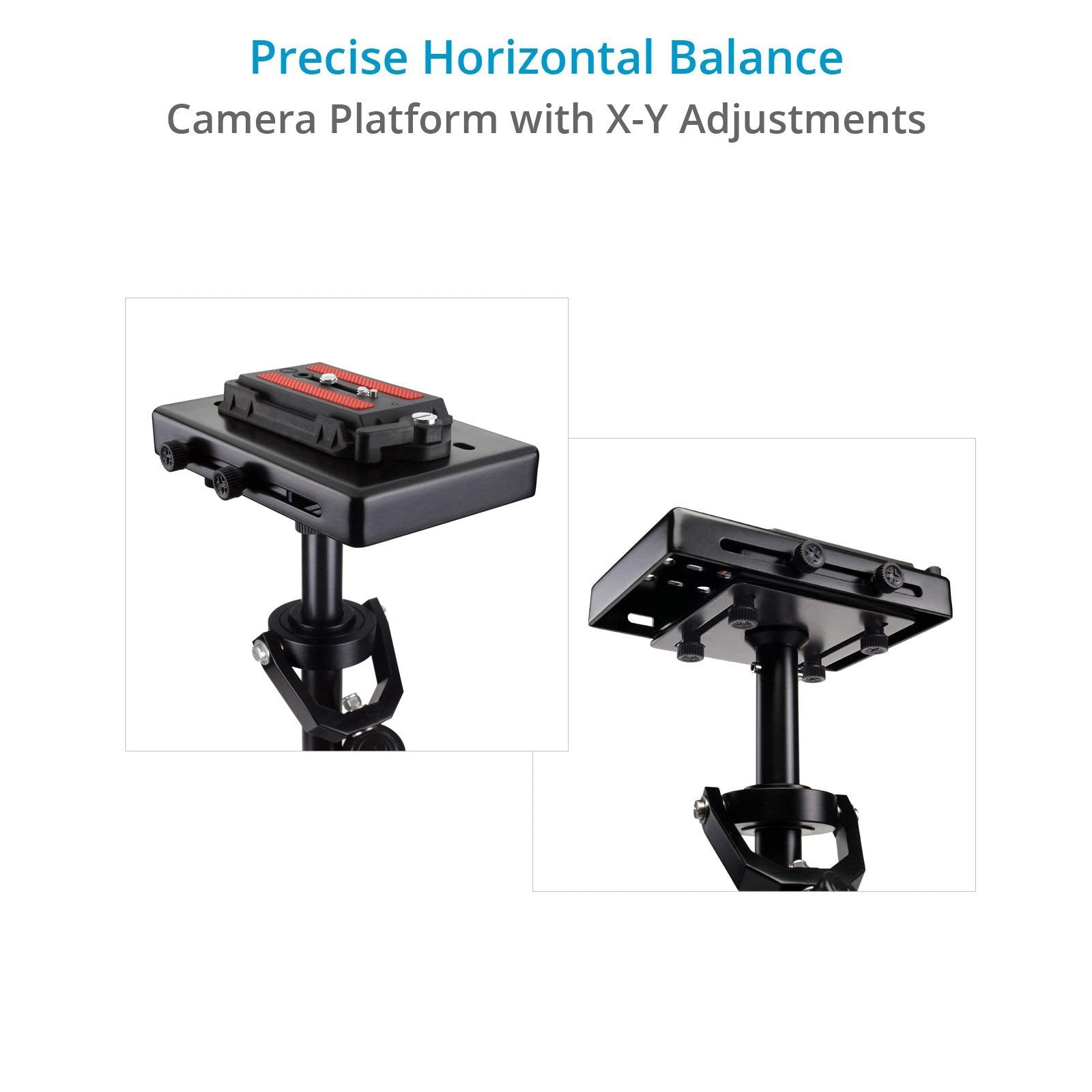 Flycam 5000 Handheld Stabilizer With Quick Release Plate And Table Clamp For Dslr Video Cameras .3-Axis Gimbal With Foam Handgrip. Height Range: 55-73 Cm. Payload Up To 5Kg / 11Lb