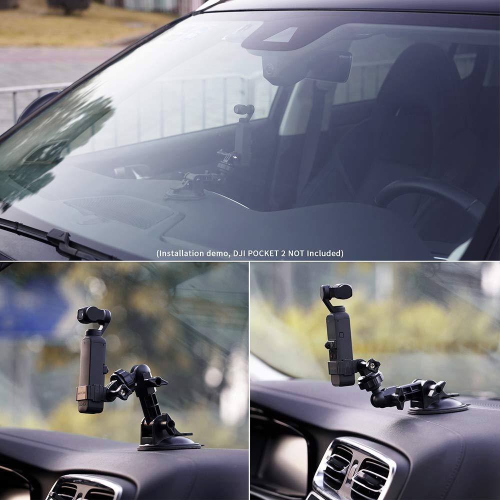 Maxcam Suction Cup Compatible For Dji Pocket 2, Car Windshield Window Vehicle Boat Camera Holder For Dji Pocket 2 Suction Cup Mount Windshield Mount