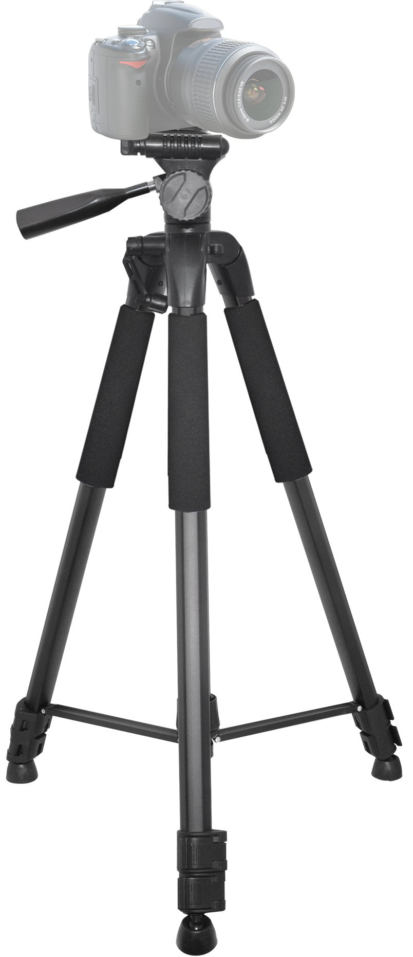 Xit Xt75Trb Elite Series 75-Inch 4 Leg Section Tripod With Foam Grips, Carrying Handle, 2 Bubble Levels, Hook And Quick Release (Black)