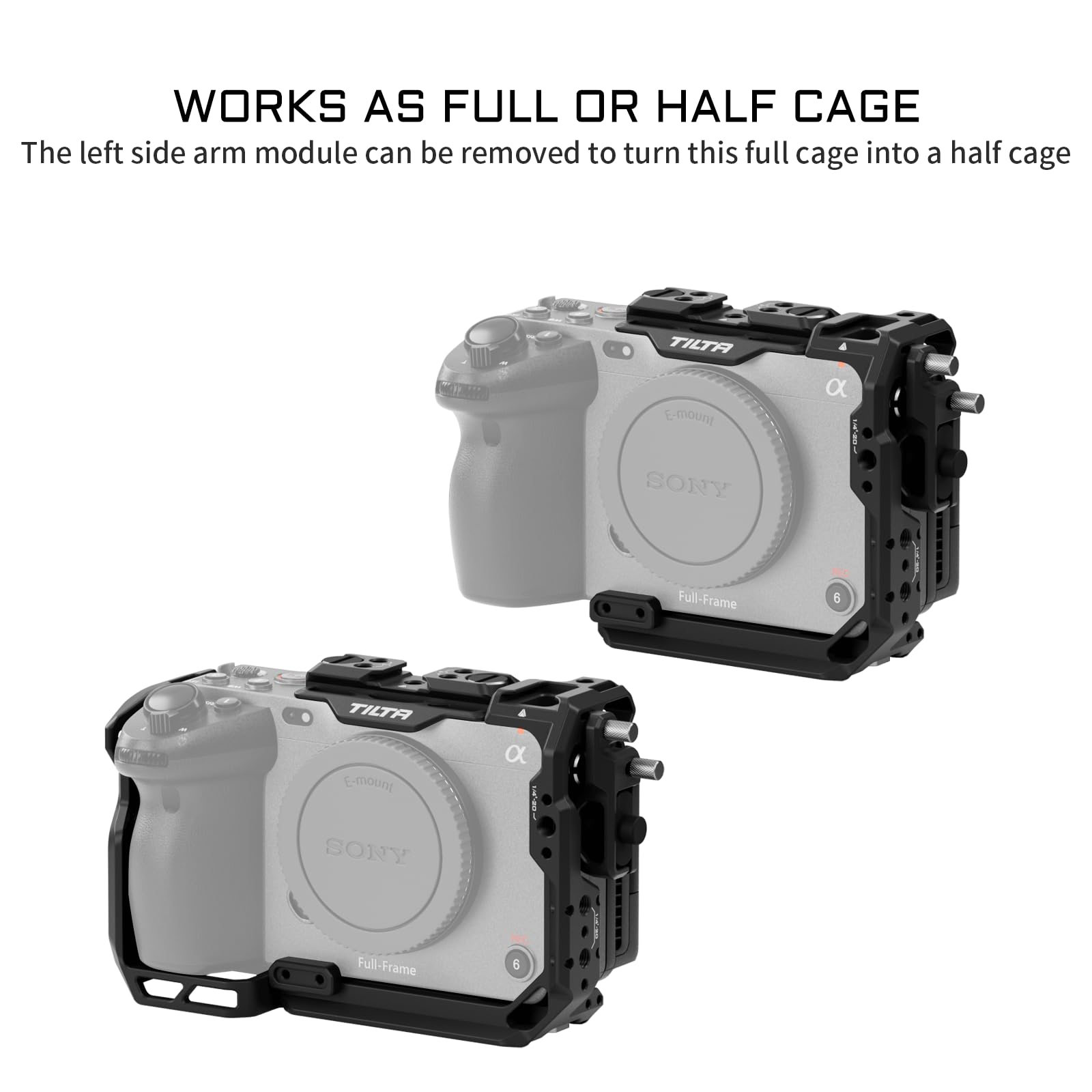 Tilta Camera Cage Basic Kit For Fx3/Fx30 V2  Includes Cage, Top Handle, Baseplate & More  Top Plate Nato Rail, Cold Shoe, 1/4"-20 And 3/8"-16  Thumb Screw Design  Black