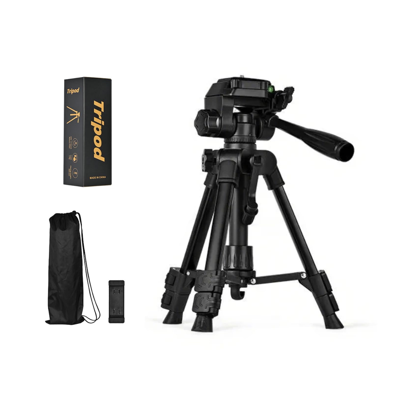 Obelgeoya 25” Tabletop & Travel Tripod, Metal Iron Camera Tripod For Dslr, Mirrorless Camera, Phone, Lightweight Tripod With 360-Degree Ball Head, Quick Release Plate, Phone Holder & Travel Bag(Black)