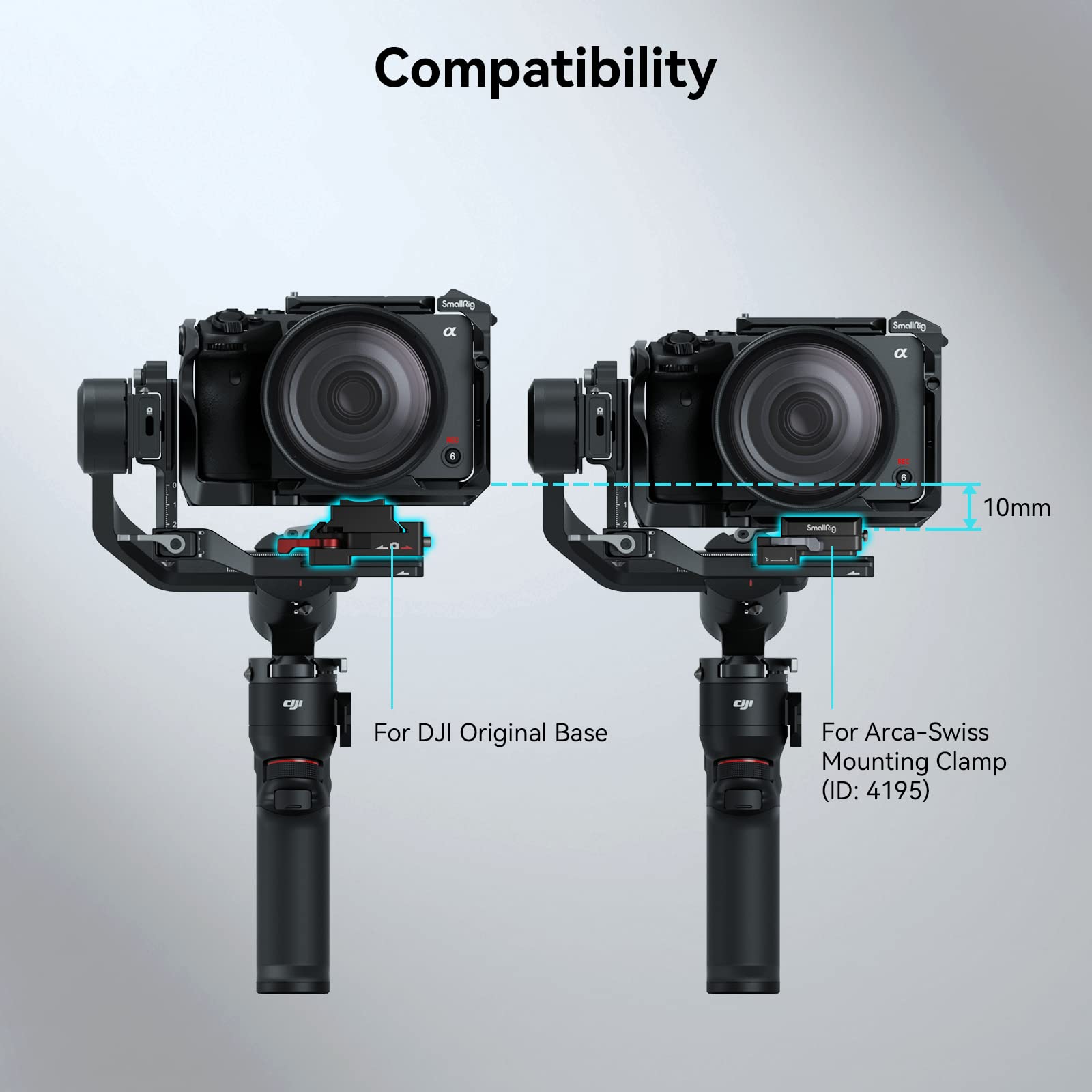 Smallrig Plastic Lightweight Adjustable Handle Sling Handgrip For Dji Rs 3 Mini + Rs 3 Mini Quick Release Clamp