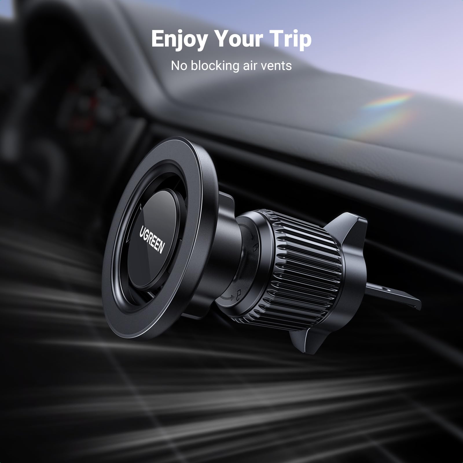 Ugreen Car Phone Mount For Magsafe Air Vent Car Mount Magnetic Phone Holder Compatible With Iphone 16 15 14 13 12 Pro Max, Strongest Magnet Black