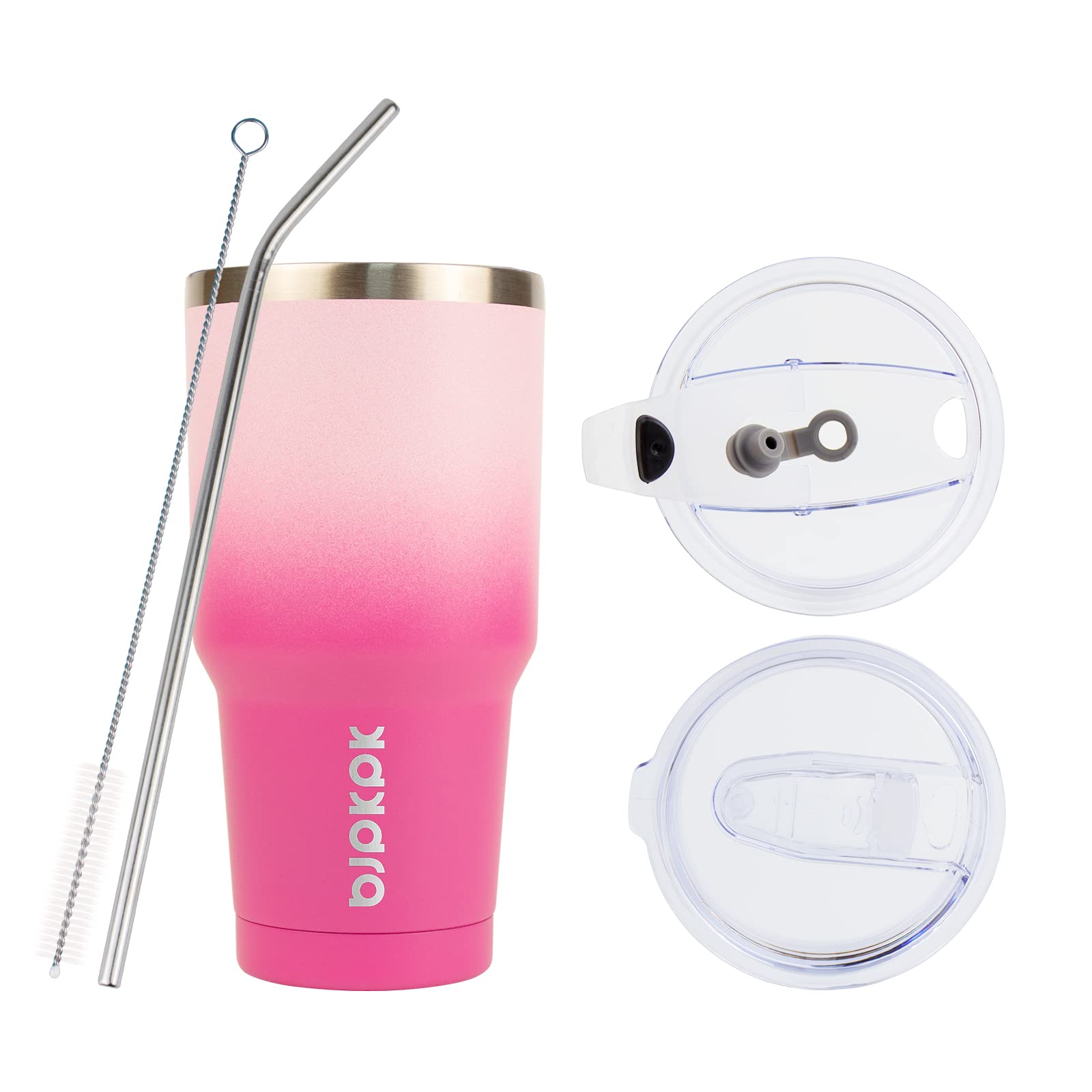 Bjpkpk 30 Oz Tumbler With Lid And Straw Travel Coffee Mug Stainless Steel Insulated Thermal Tumbler