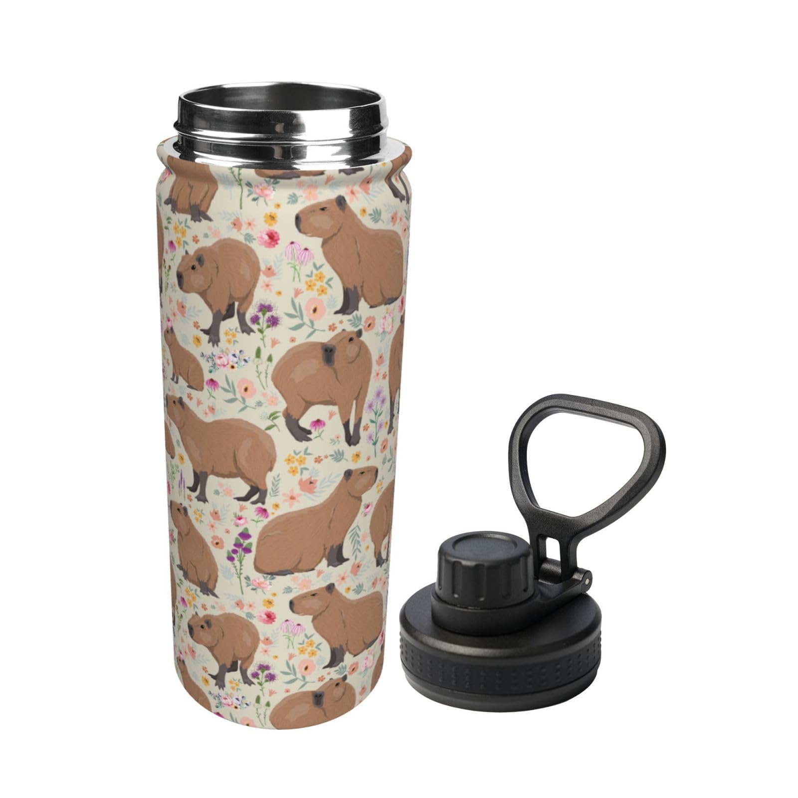 Capybara Capybara Thermos Mug Kawaii Water Bottle Stainless Steel Vacuum Insulated Bottle
