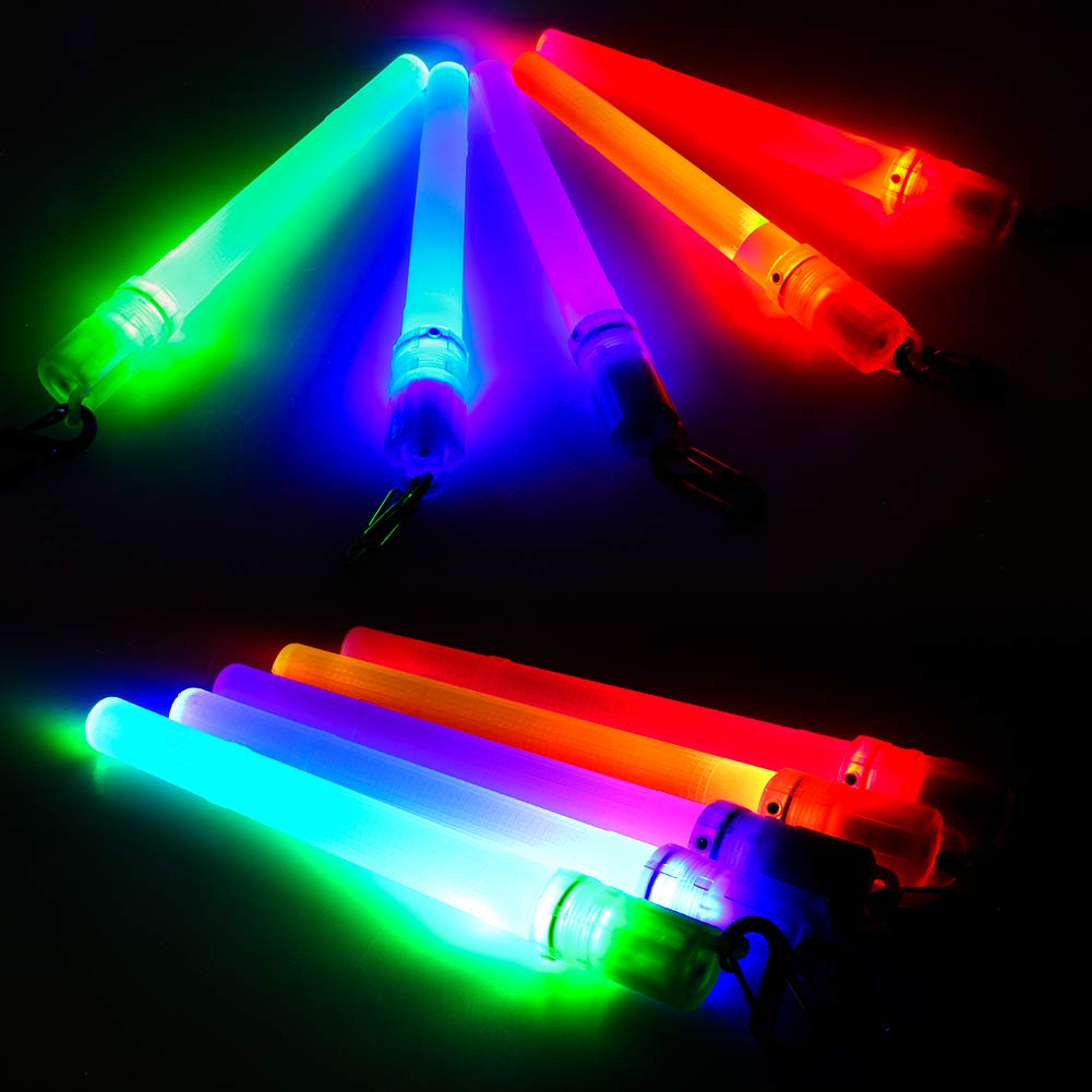 Jowbeam Led Glow Sticks Mini Flashlights Reusable With 1 Modes, 10-Packs Assorted Colors Light Up Toys Bulk Party Favors Perfect For Concert, Birthday Party, Festivals Decoration Wedding