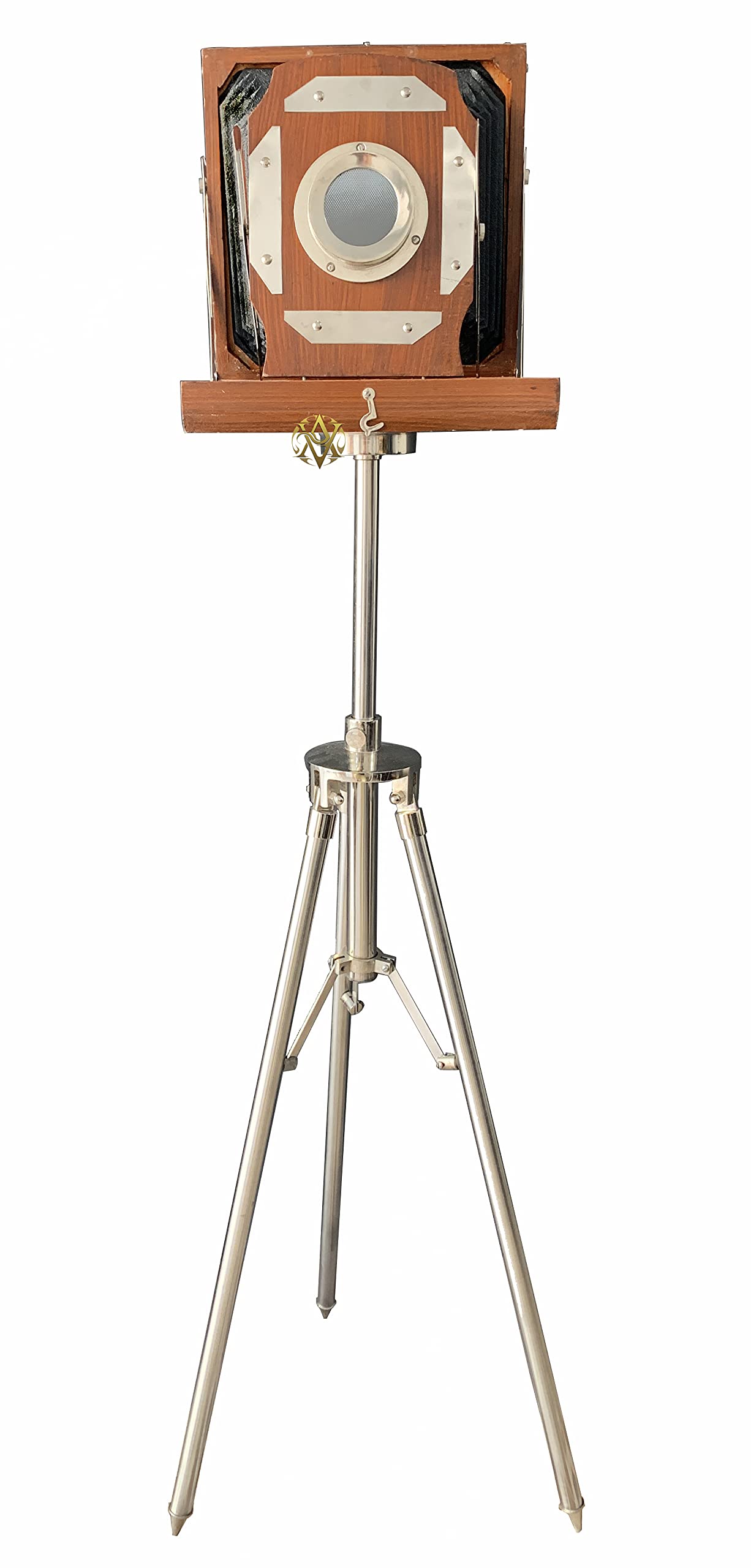 Antique Vibes Antique Wooden Old Cameras With Tripod Stand Home/Office/Livingroom Decorative Camera On Stand