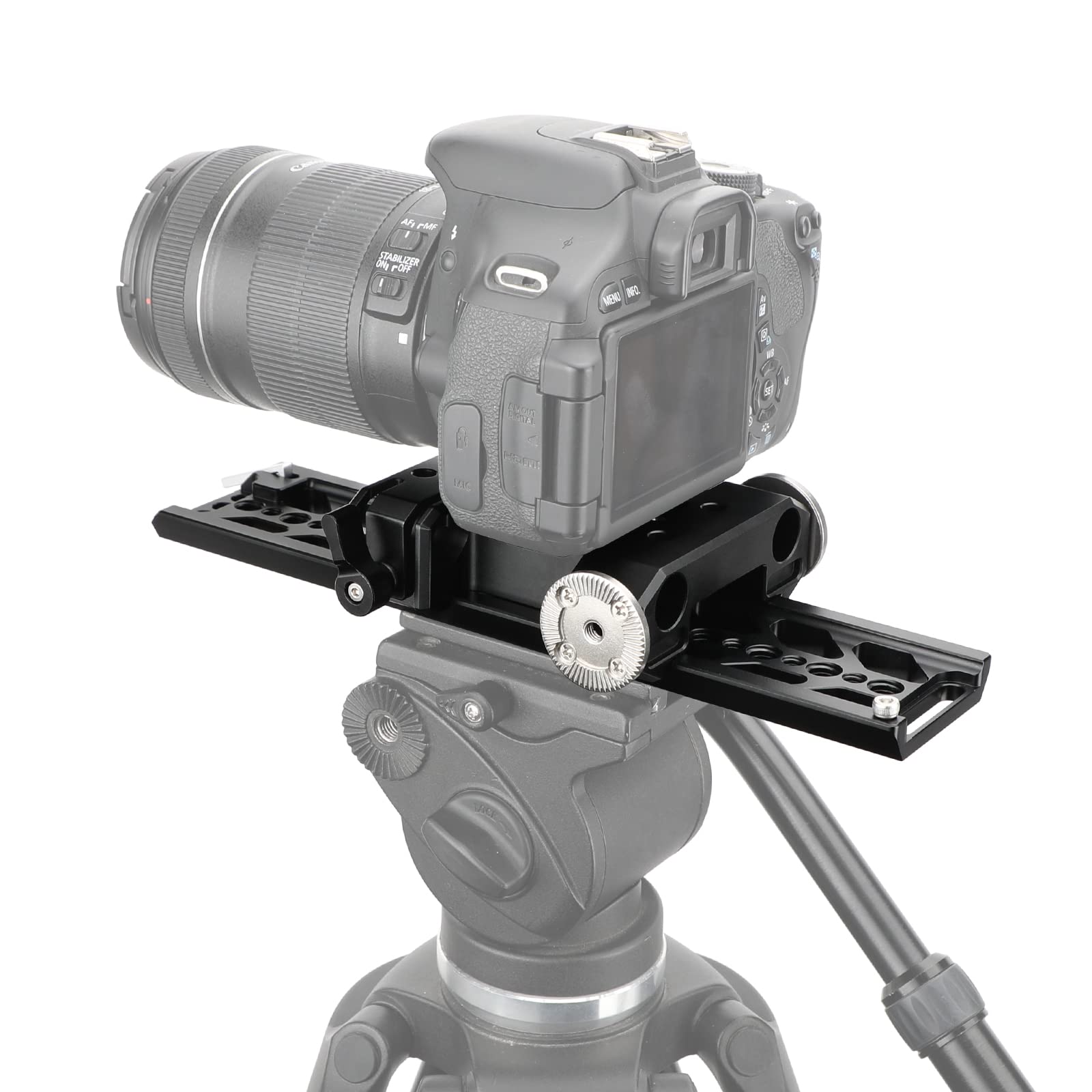 Camvate 10" Dovetail Plate With 15Mm Double Rod & M6 Rosette Adapter For Video Camcorder Accessory - 3116