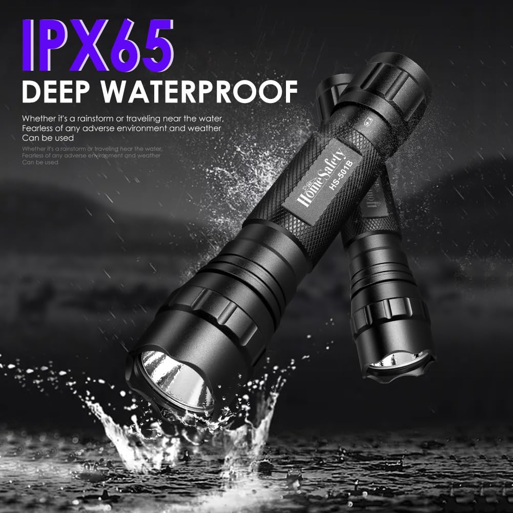 Home Safety 501B 395Nm Uv Flashlight, Small Blacklight Portable Black Light For For Pet Urine Finding & Mineral, Antique Detection, Scorpion Search, Etc