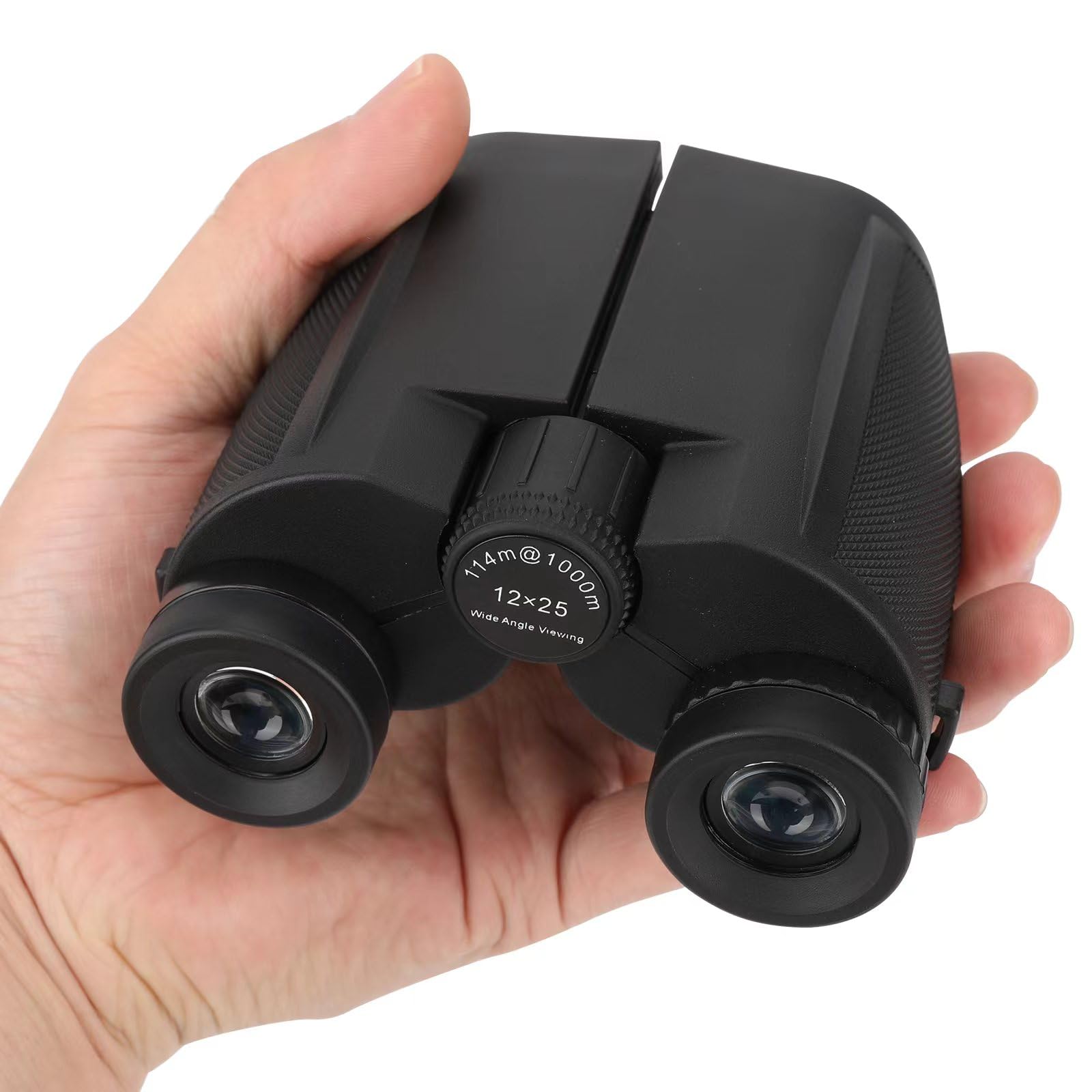 Abaokai 12×25 Compact Binoculars For Bird Watching, Easy Focus Binoculars For Kids Adults,The For Bird Watching And Hunting Enthusiasts Camping Stuff For Kids(Black)